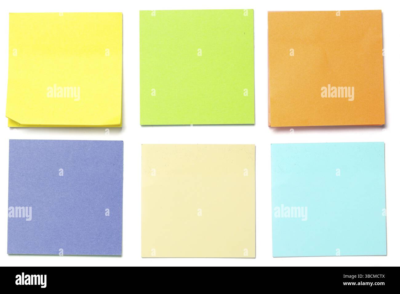 Different color tick notes isolated on white background Stock Photo