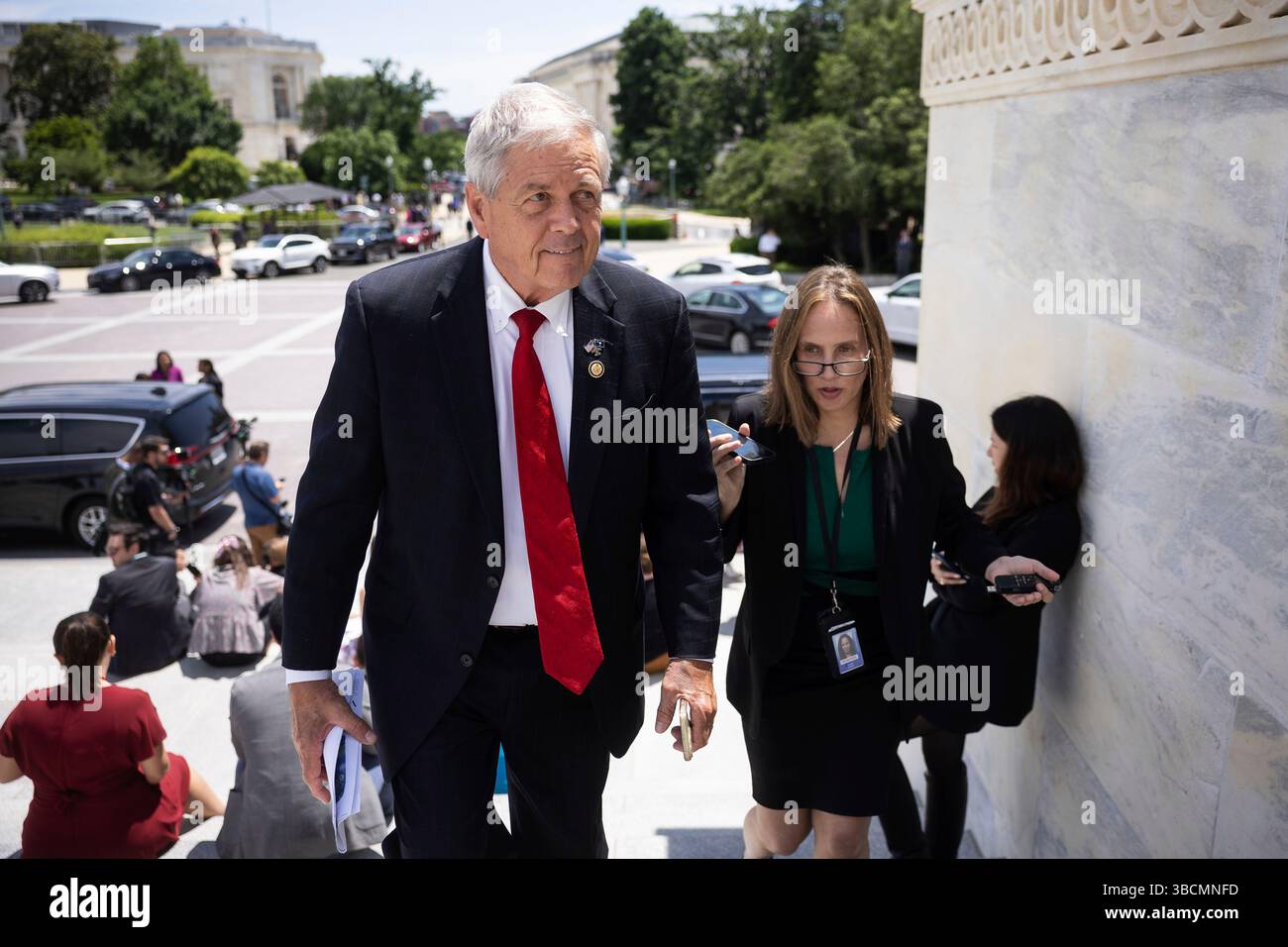 Rep. Ralph Norman (R-S.C.) speaks with a reporter as he arrives for a ...