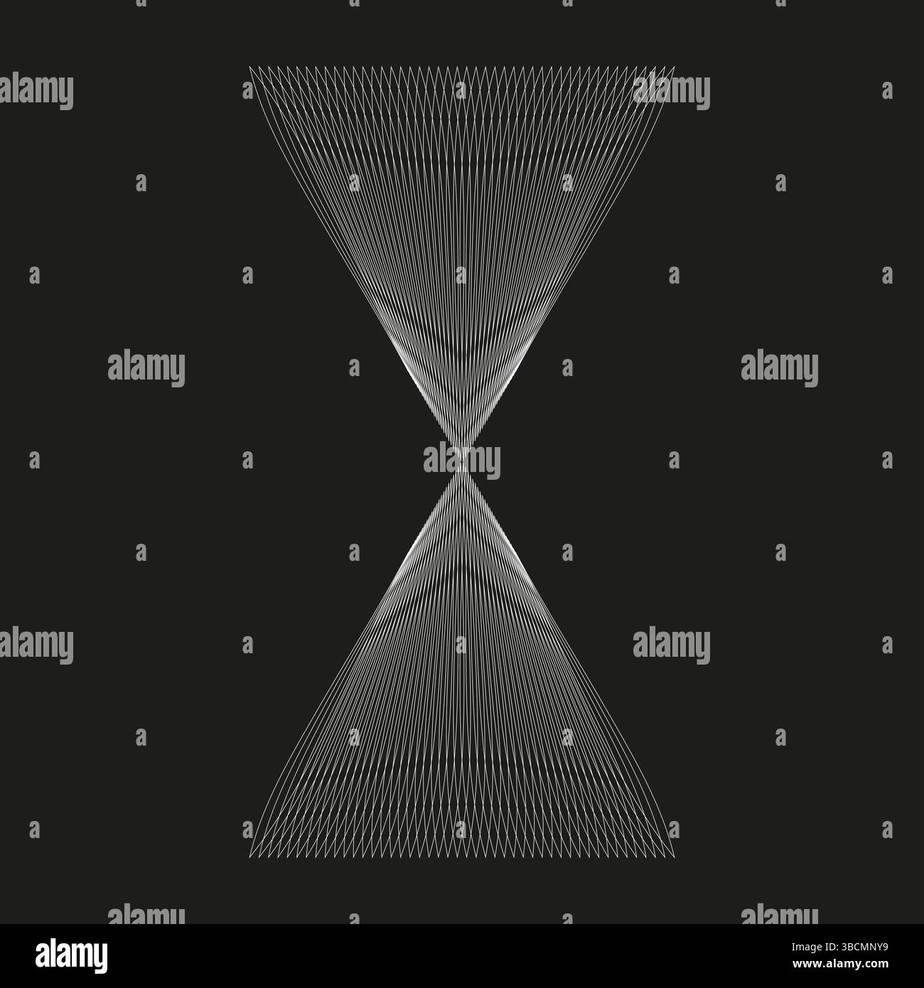 Dark abstract figure. Monochrome tunnel shape. Vector geometric form. Black illusion object. Stock Vector