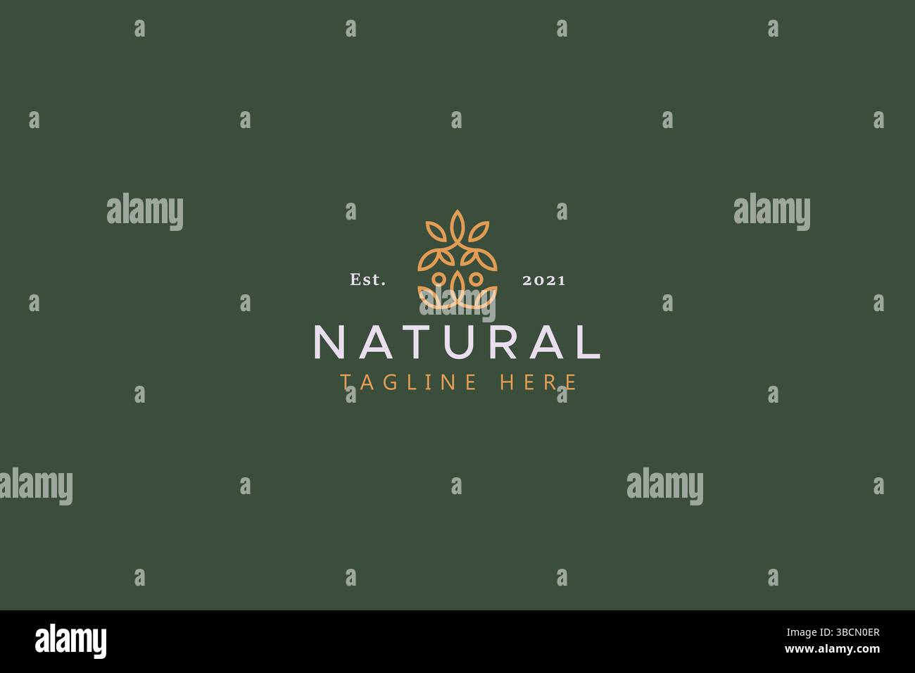 Floral Ethnic Symbol Logo. Simple Decorative Brand Identity Design. Stock Vector