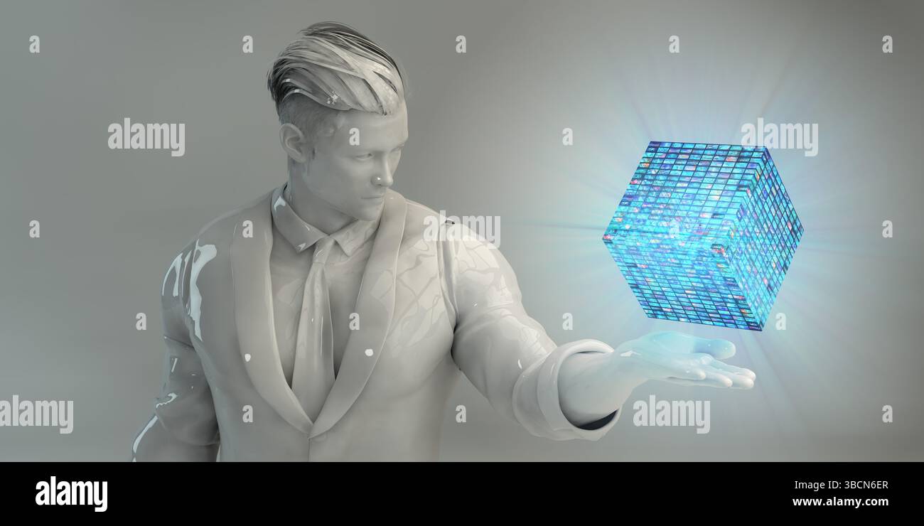Data Network with Fast Moving Data Packets Stock Photo