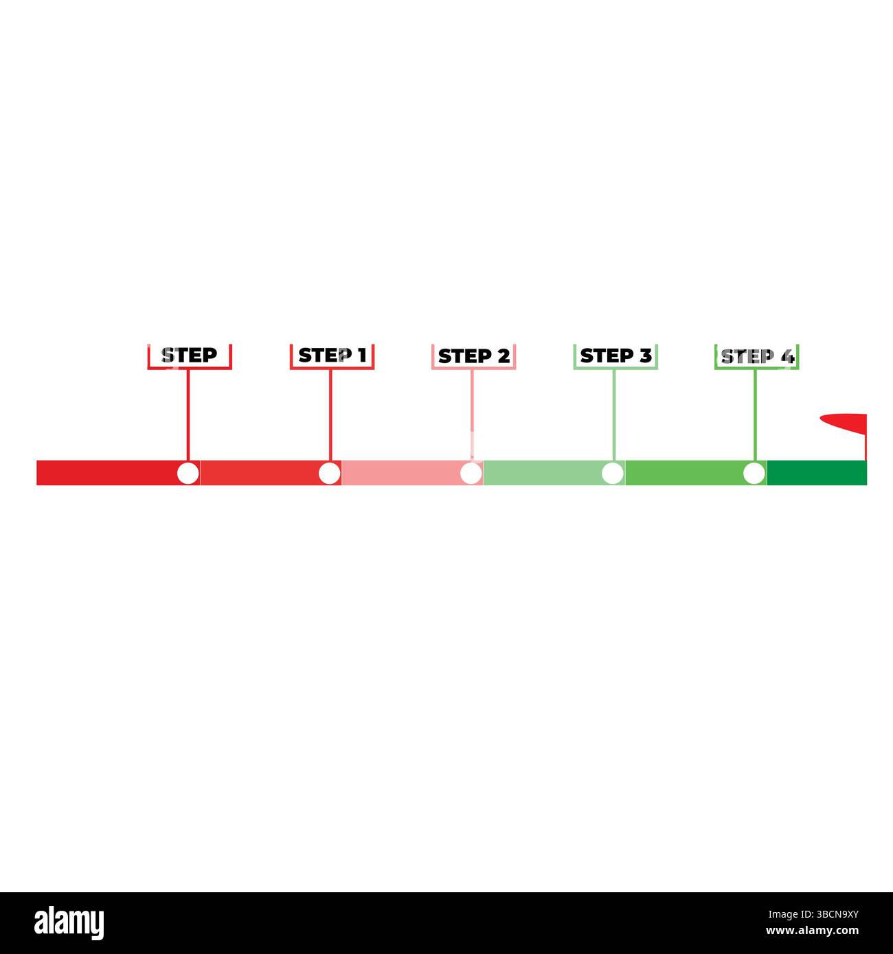 Flat Minimal Infographic Line Bar Design for Step-by-Step Process Visualization and Workflow Diagram Stock Vector