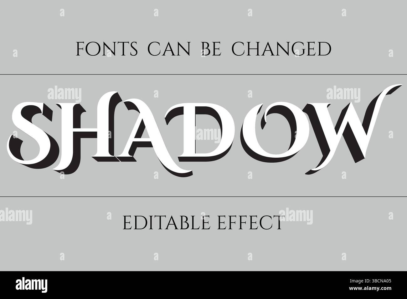 Shadow 3d editable text effect template Stock Vector Images - Alamy