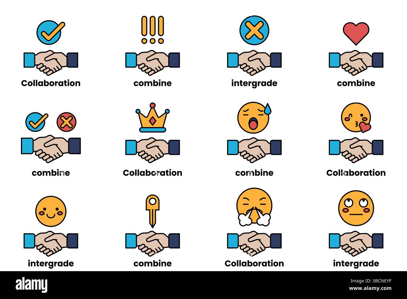 A hand shaking a hand with a key in the middle. The key is a symbol of collaboration Stock Vector