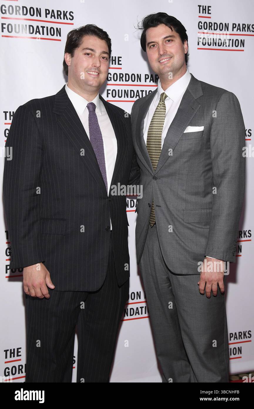 New York, USA. 20th May, 2025. (L-R) Clayton Calvert and Parker Calvert attend The Gordon Parks Foundation Awards Dinner and Auction 2025 at Cipriani 42nd Street, New York, NY, May 12, 2025. (Photo by Anthony Behar/Sipa USA) Credit: Sipa USA/Alamy Live News Stock Photo