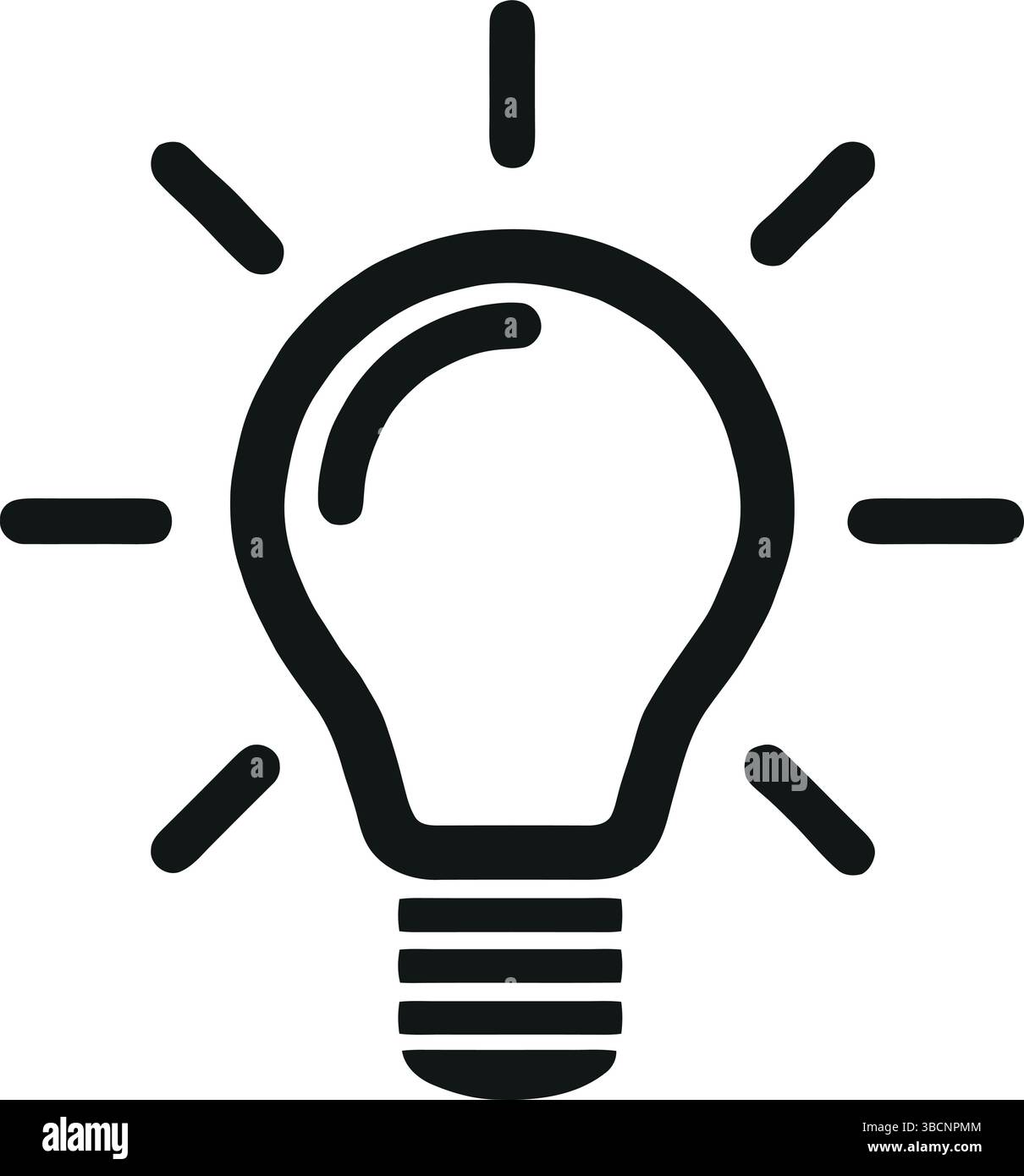 A creative idea illustrated with a light bulb symbol. The light bulb represents innovation, creativity, and brainstorming Stock Vector