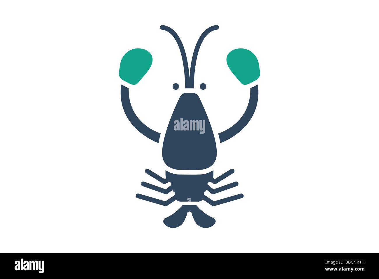 Lobster icon. solid icon style. icon related to seafood. food elements vector illustration Stock Vector