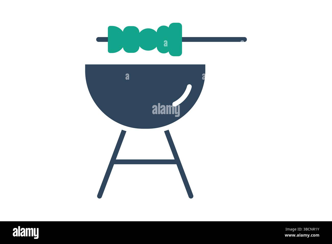 Bbq icon. solid icon style. icon related to cooking outdoors. food elements vector illustration Stock Vector
