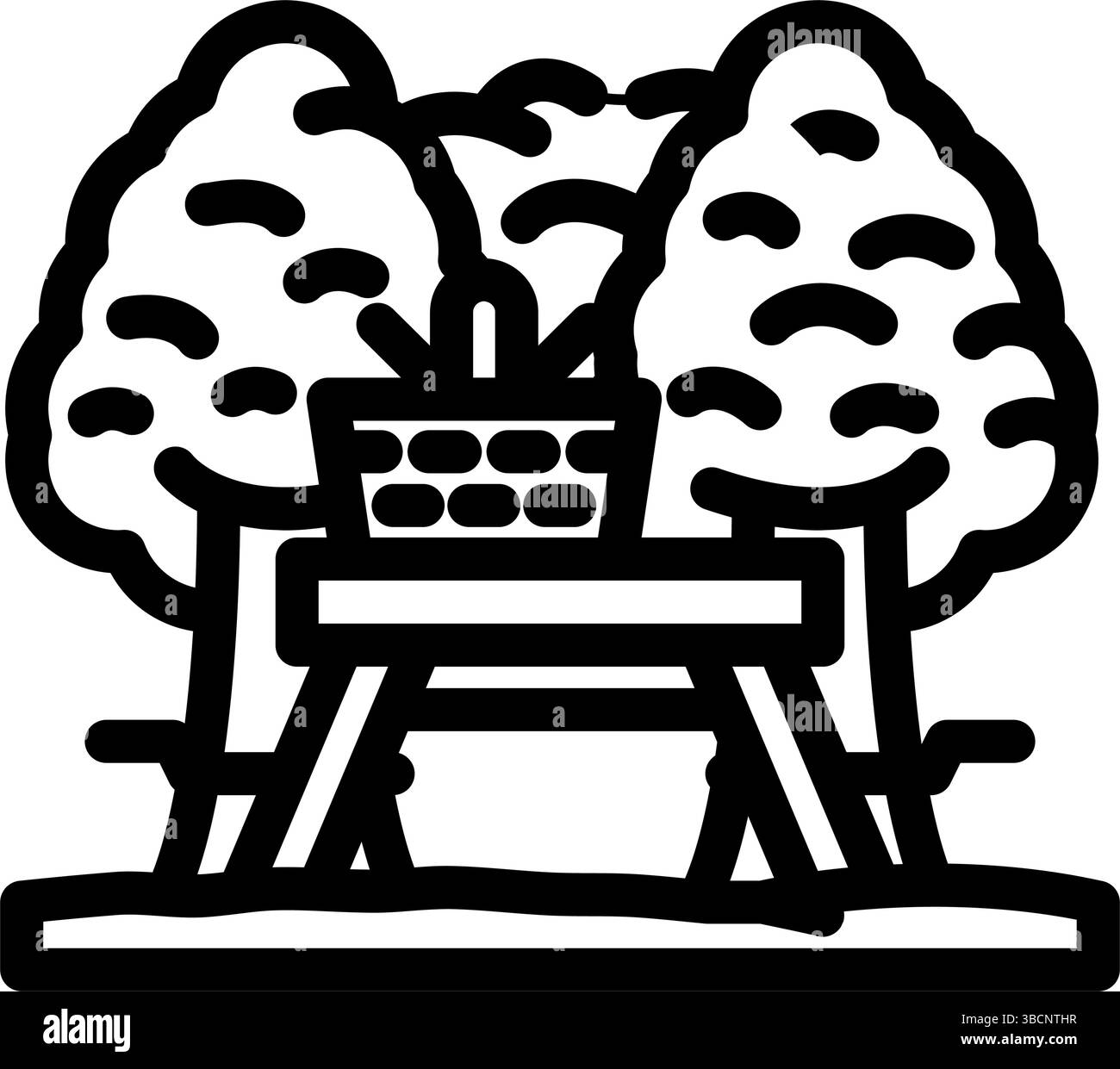 picnic park spring line icon vector. picnic park spring sign. isolated ...