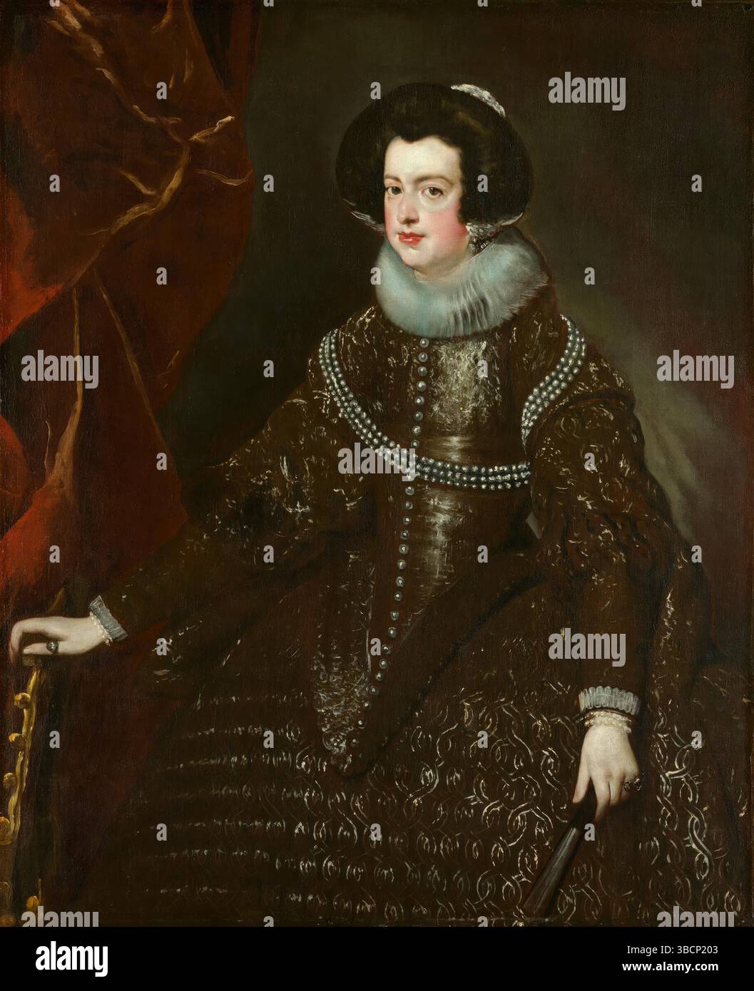 Isabella of Bourbon, Wife of Philip IV of Spain. Workshop of Diego Velázquez. c. 1632. Stock Photo