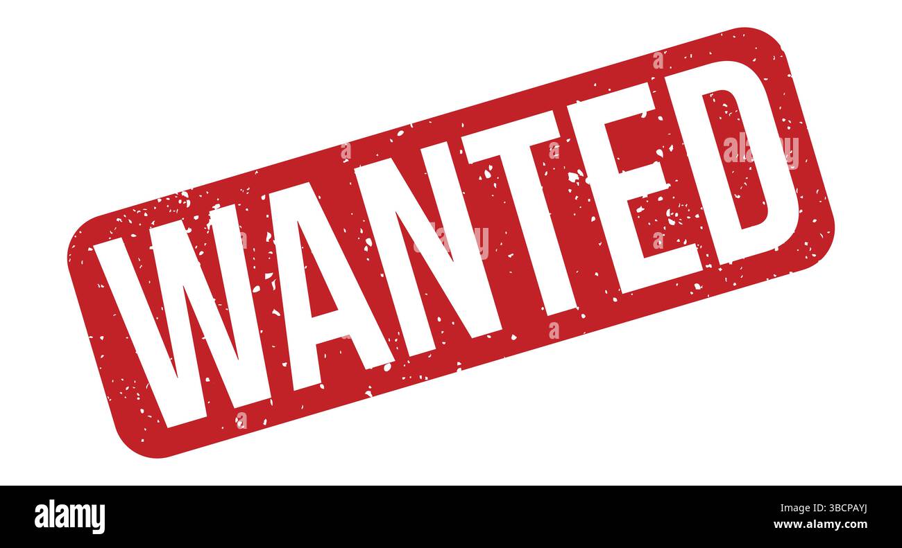 stempel Wanted.Wanted sign on red ink,wanted vector,wanted label,wanted sticker on white background Stock Vector