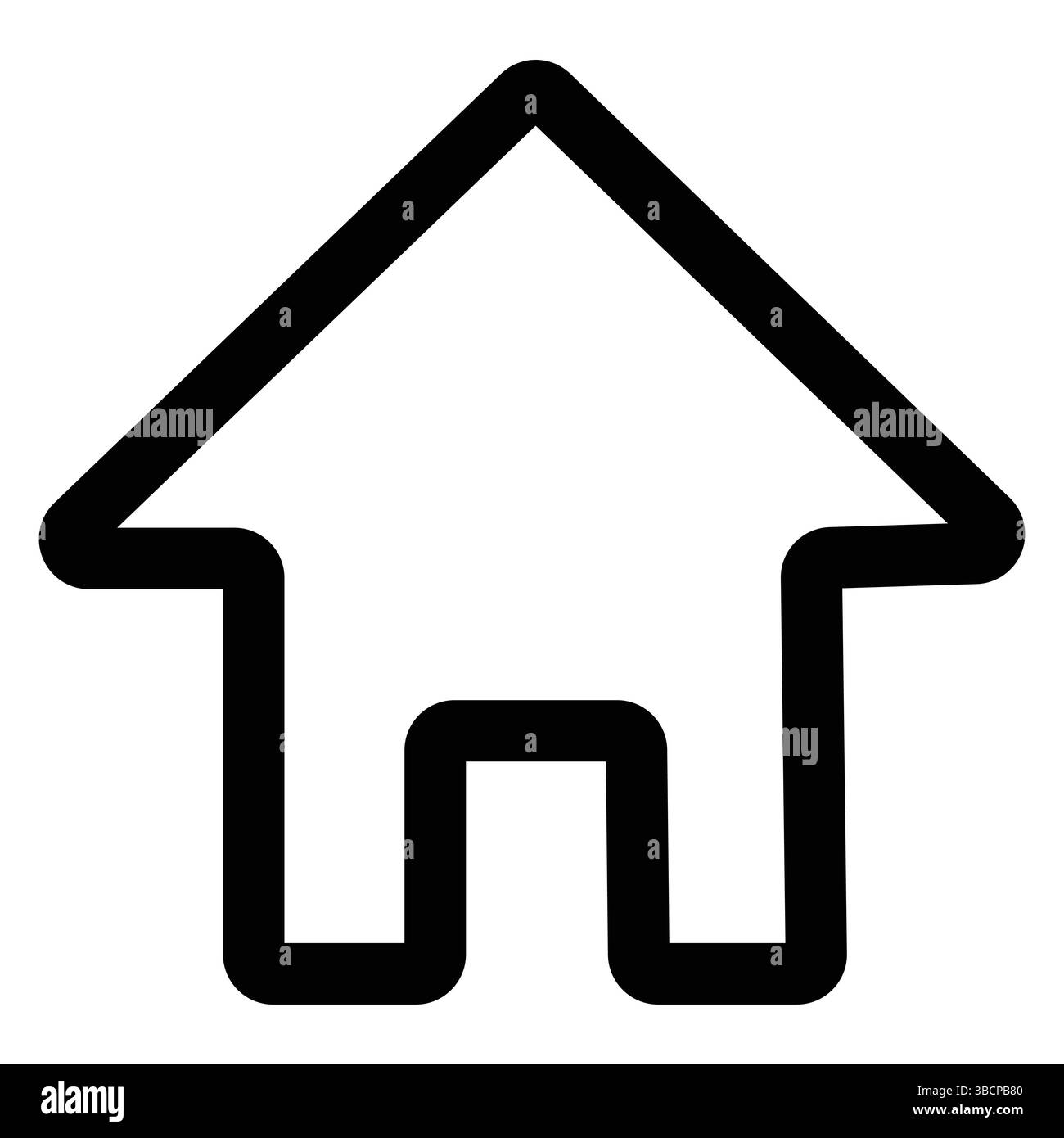 Home Symbol Icon: A simple, clear icon of a house in minimalist vector style, ideal for website navigation or design elements. Stock Vector