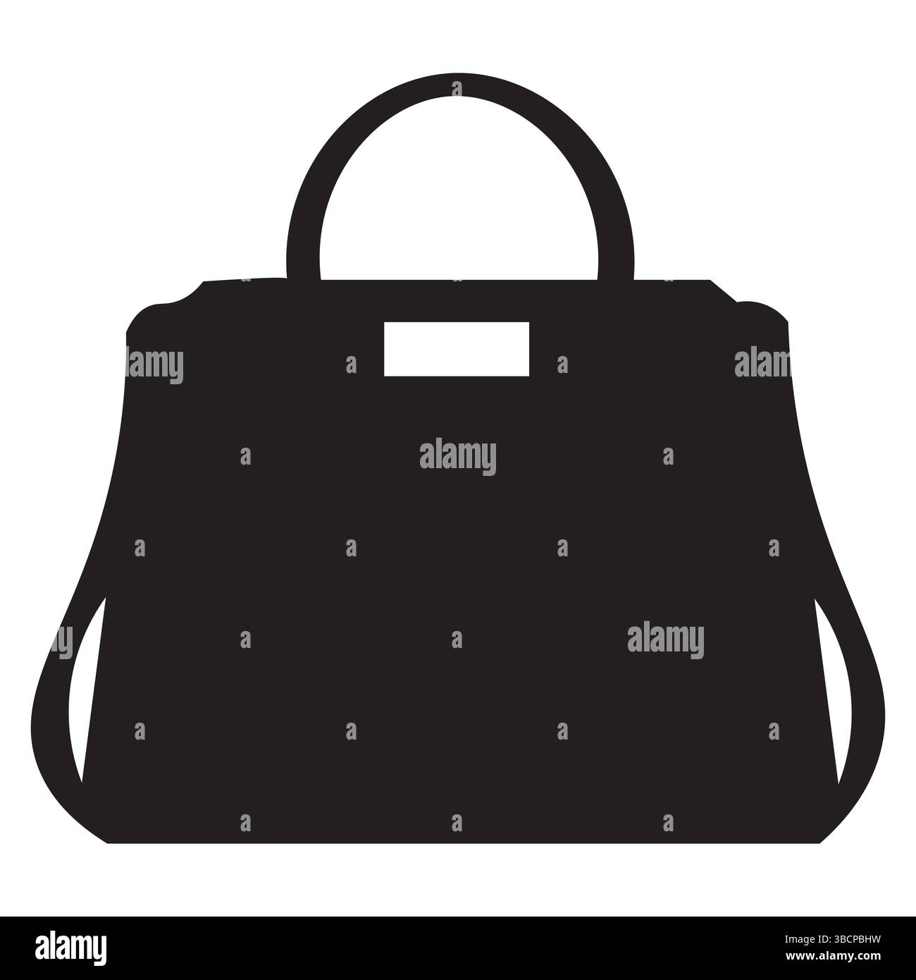 Black handbag and plastic bag isolated on white background. Stock Vector