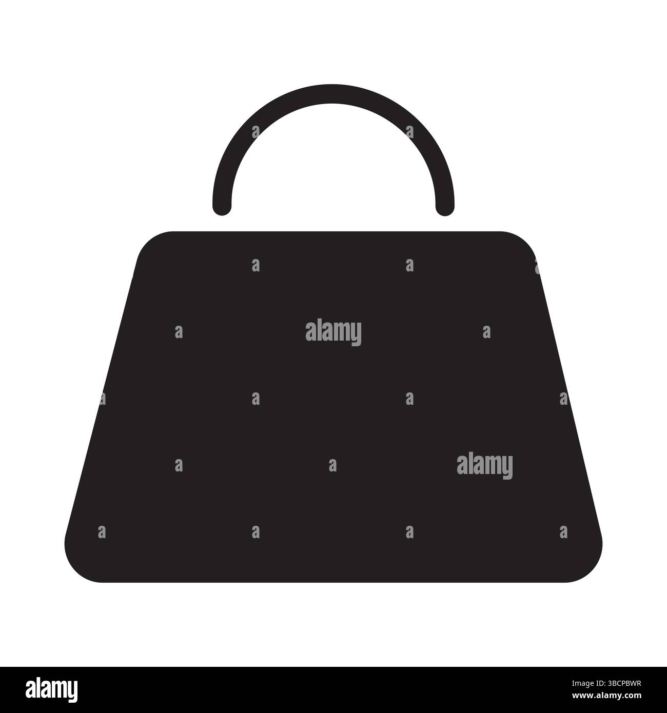 Black handbag and plastic bag isolated on white background. Stock Vector