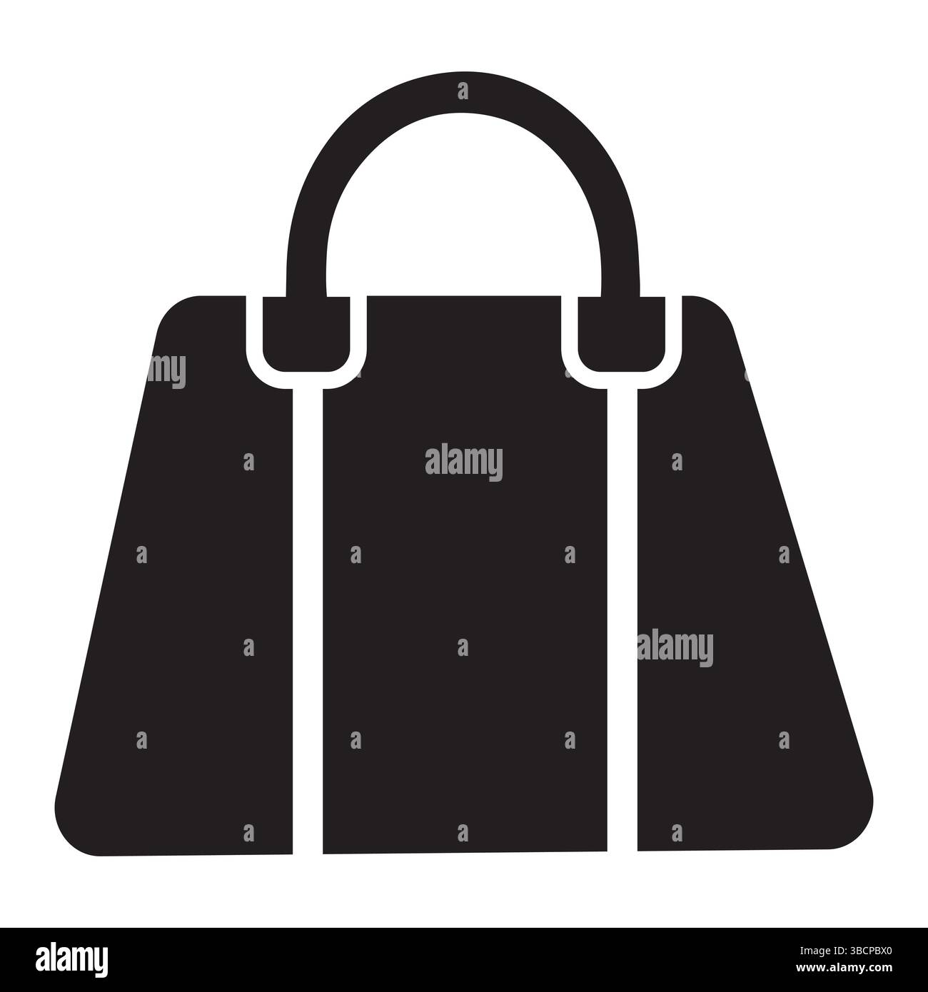 Black handbag and plastic bag isolated on white background. Stock Vector