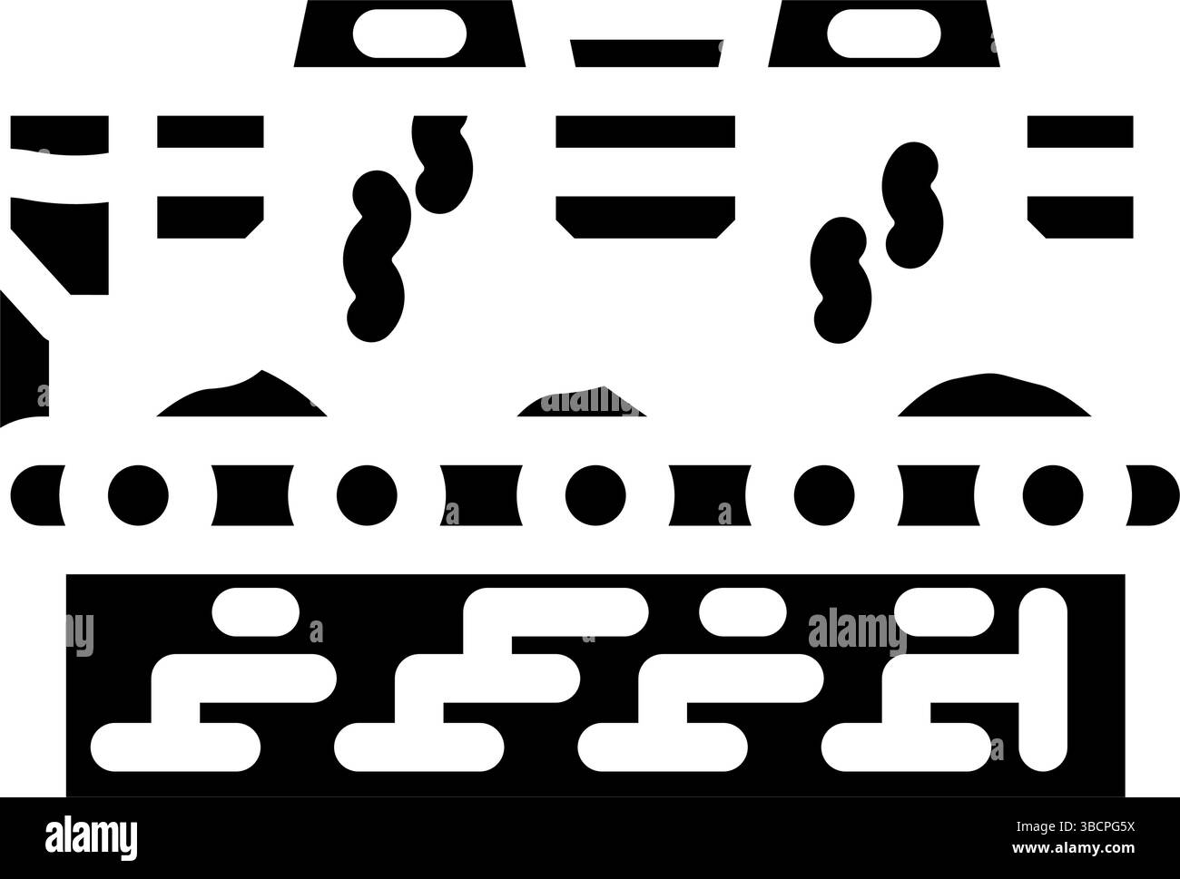 clinker cooler cement production glyph icon vector illustration Stock ...