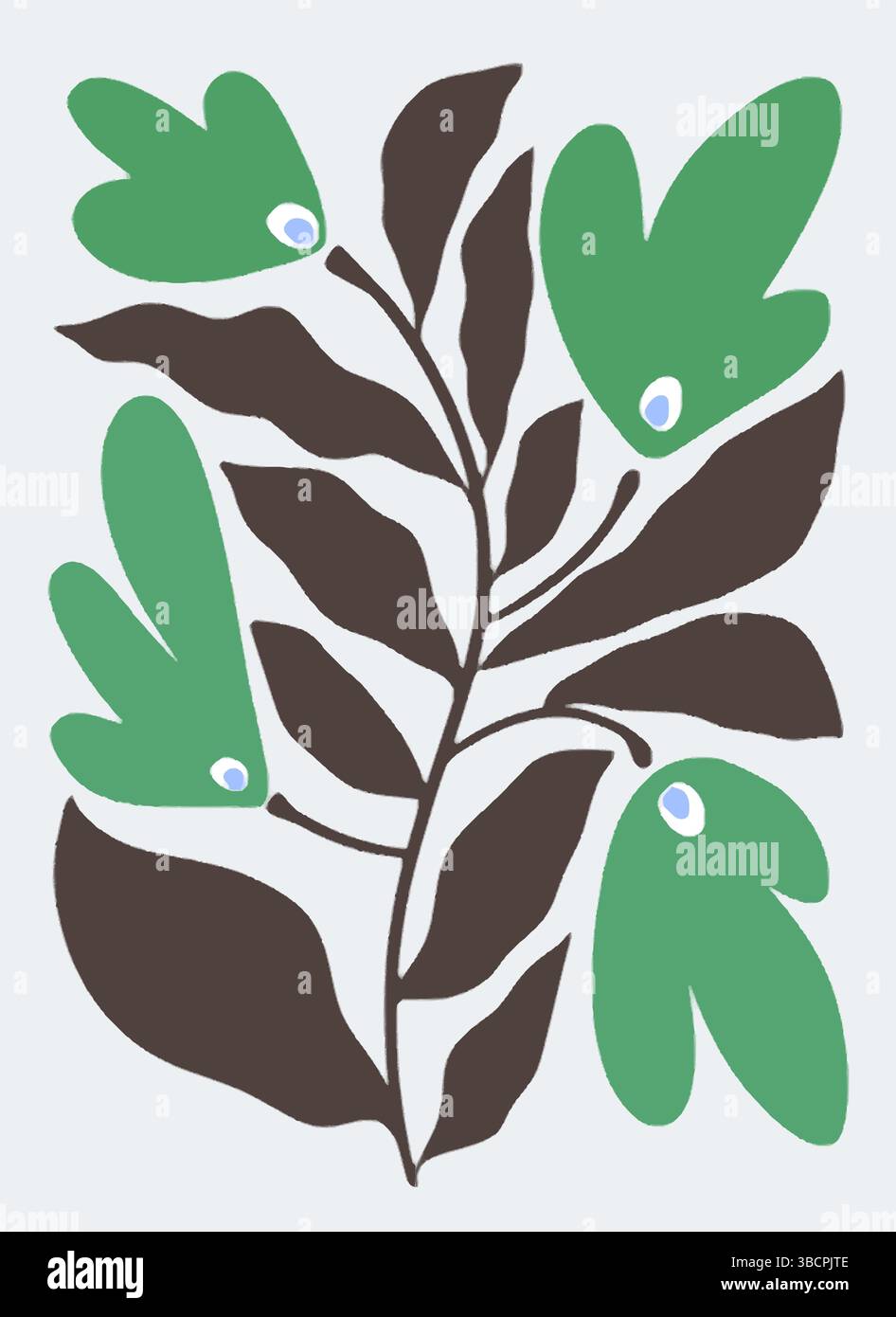 Green Floral Branch Vector Illustration Stock Vector