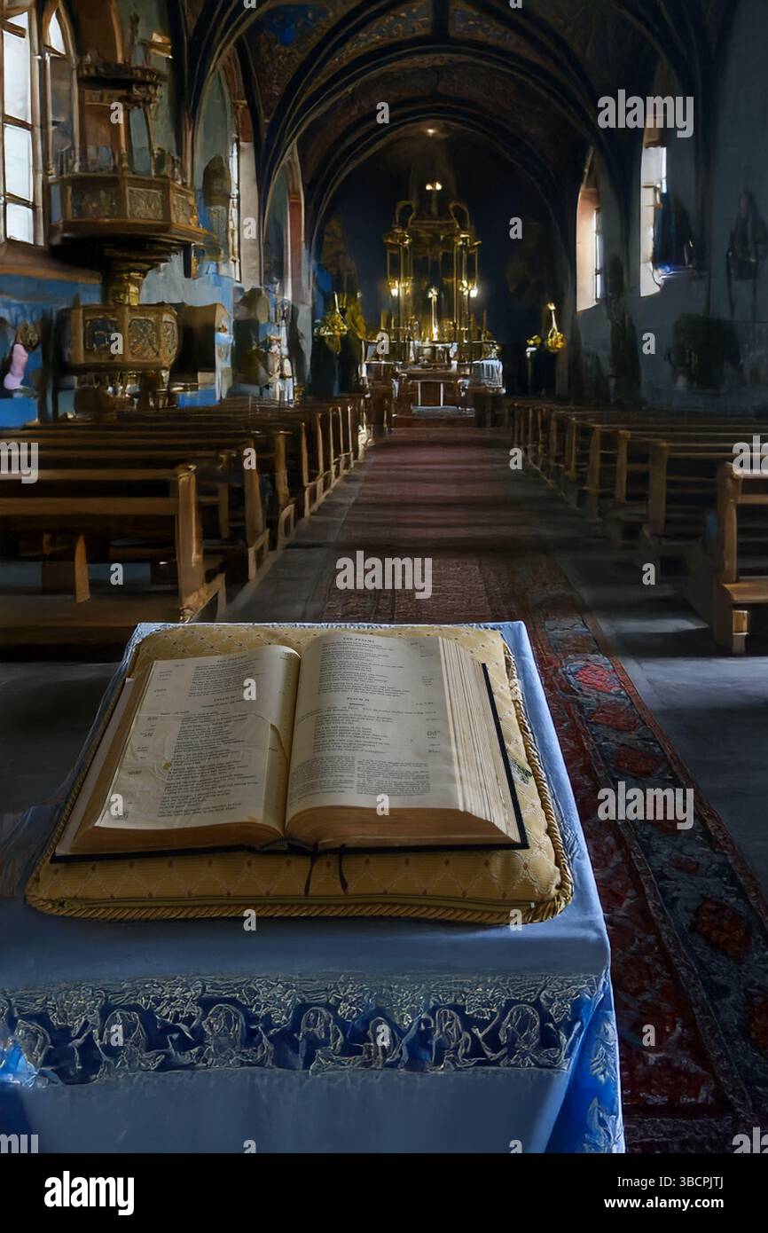 Bible in the nave Stock Photo