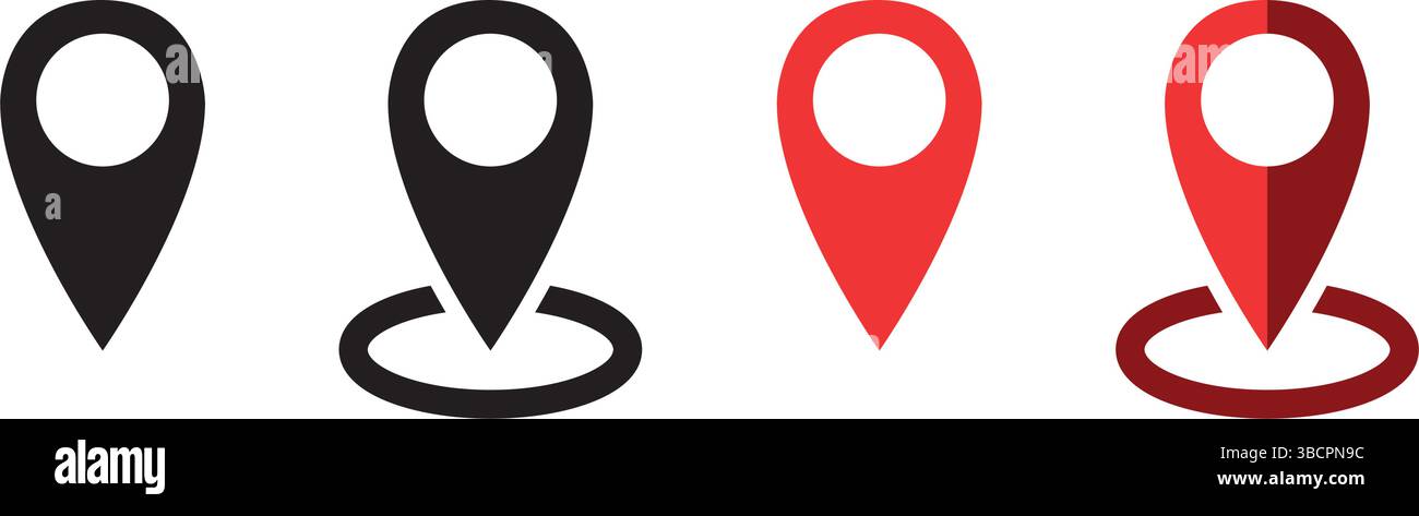 set of location map icons isolated vector illustration Stock Vector ...