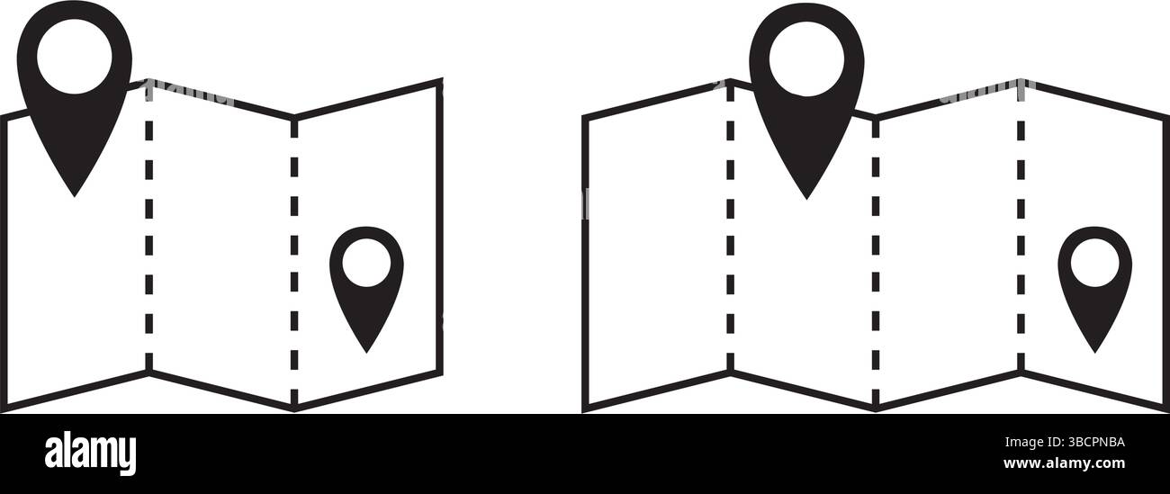 set of location map icons isolated vector illustration Stock Vector ...