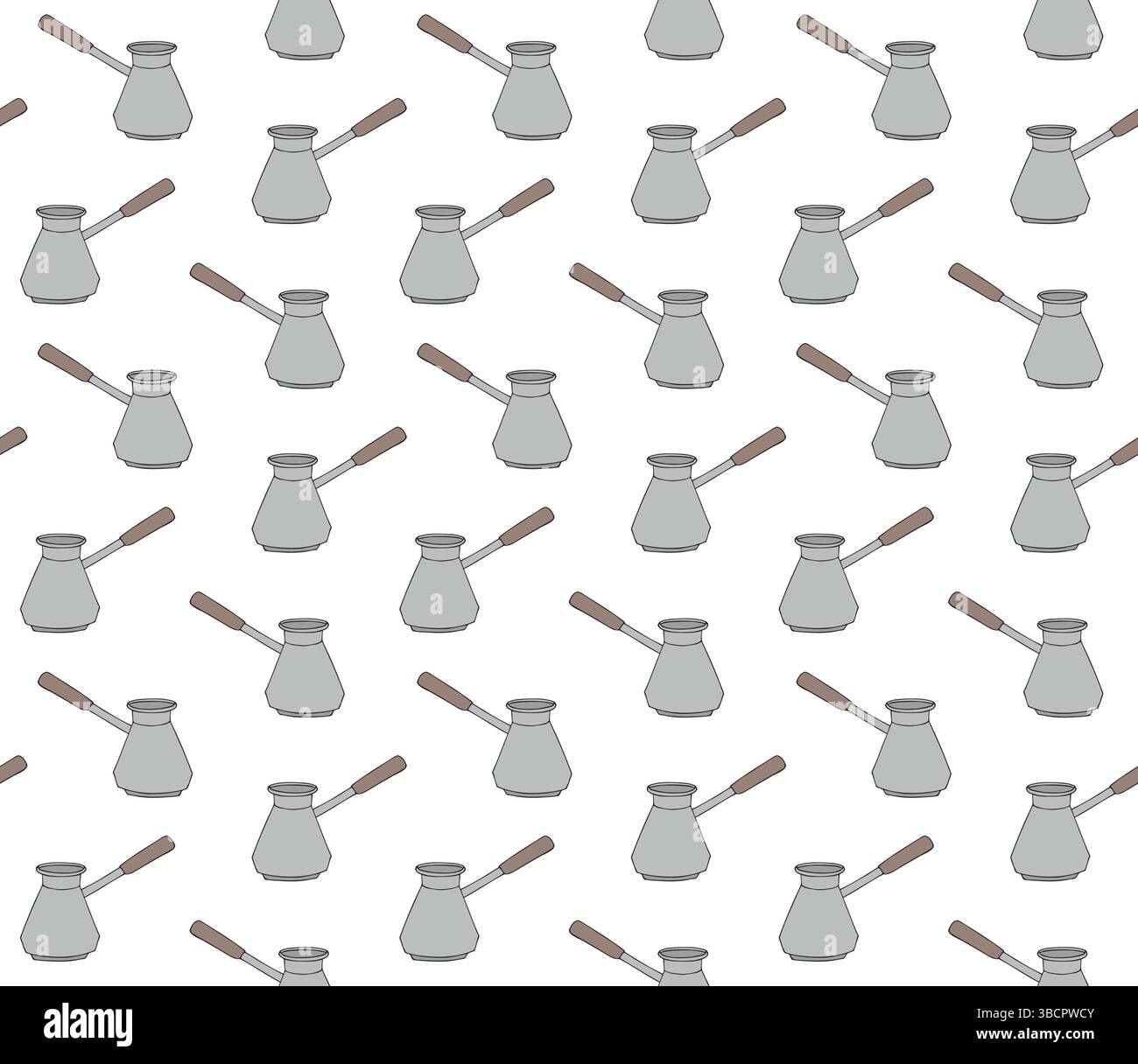 Vector seamless pattern of hand drawn sketch doodle colored coffee turk isolated on white background Stock Vector