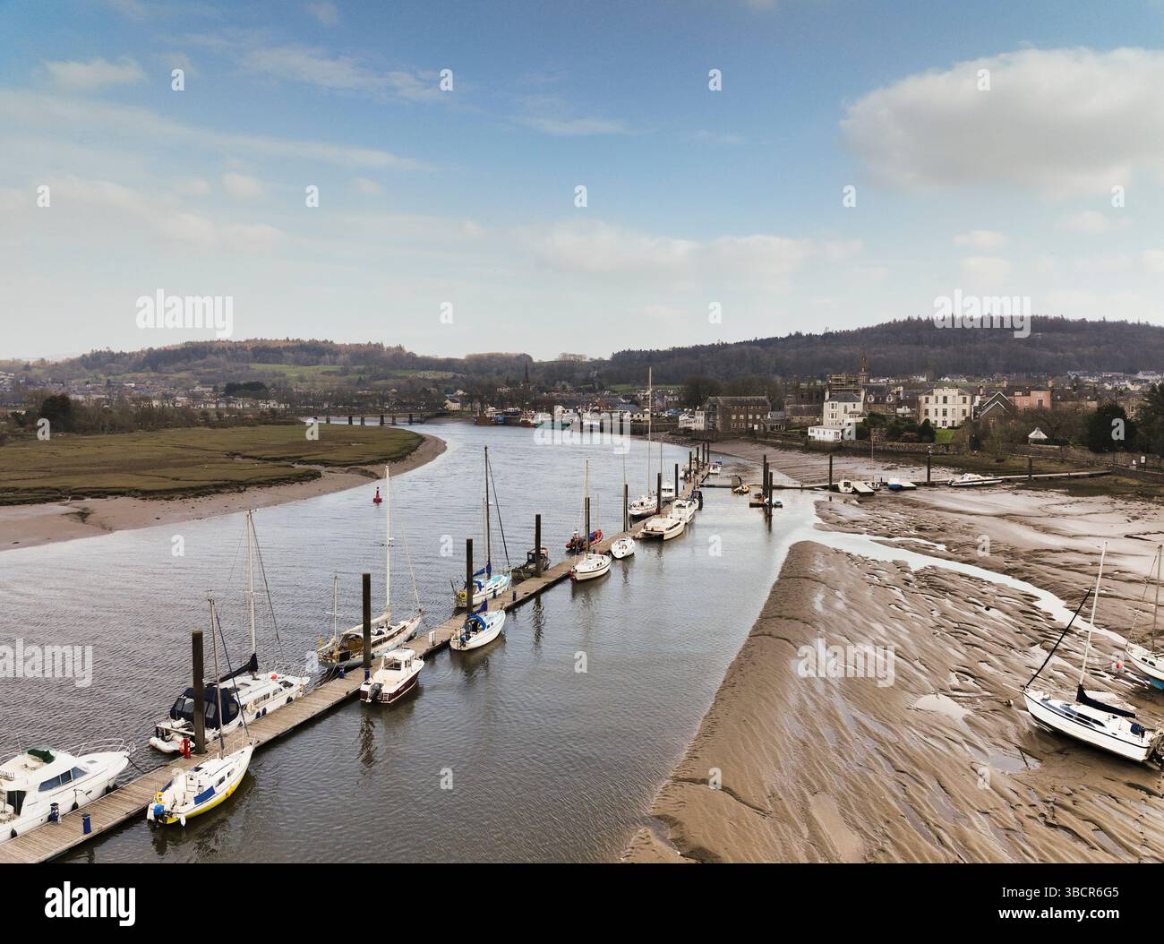 Aerial drone view of Kirkcudbright Stock Photo