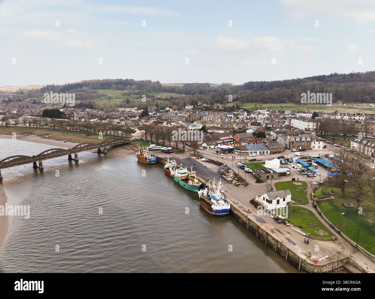 Aerial drone view of Kirkcudbright Stock Photo