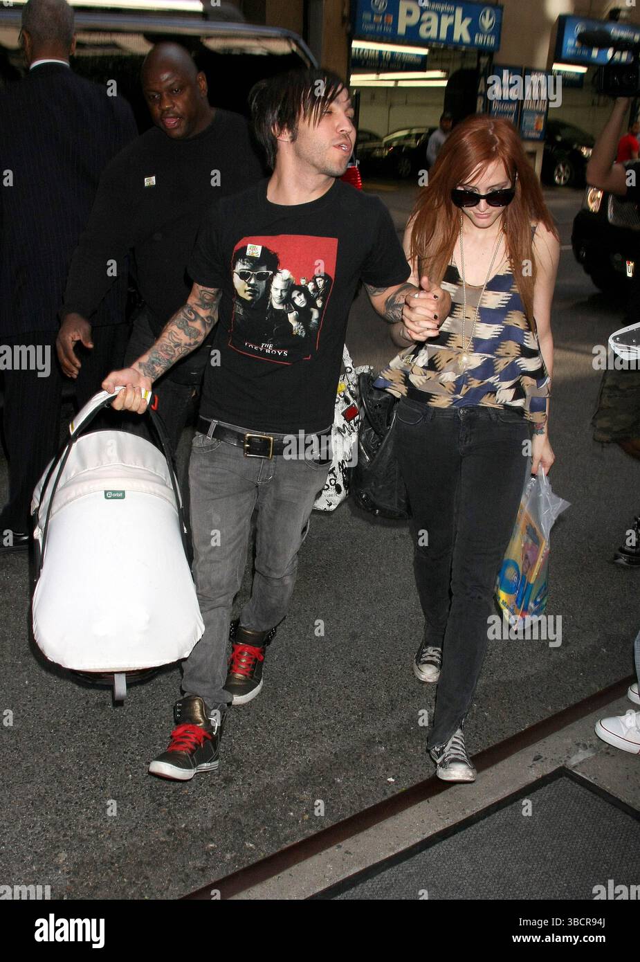 Pete Wentz and Ashlee Simpson with their son Bronx Mogwai spotted out