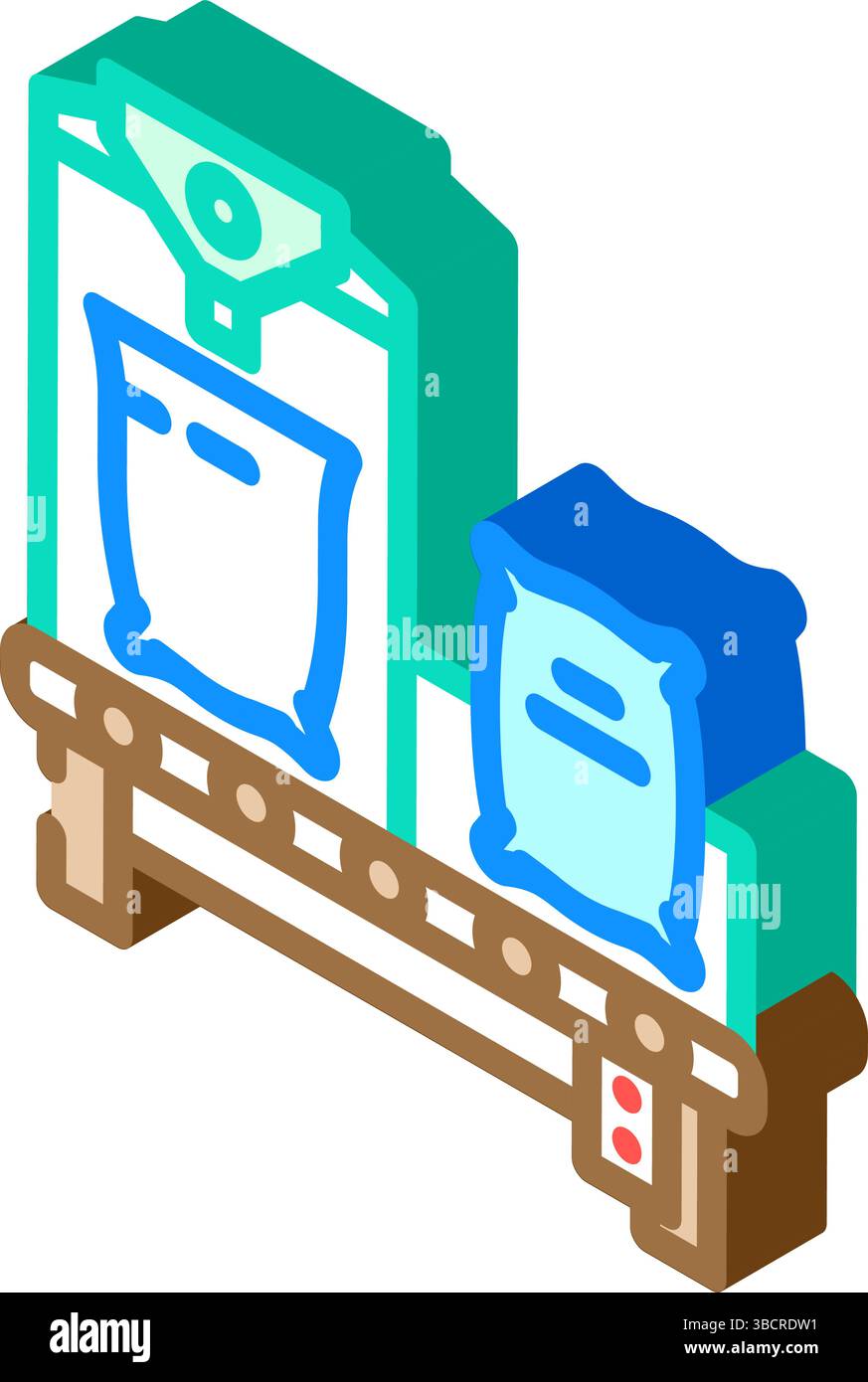 bagging machine cement production isometric icon vector illustration ...