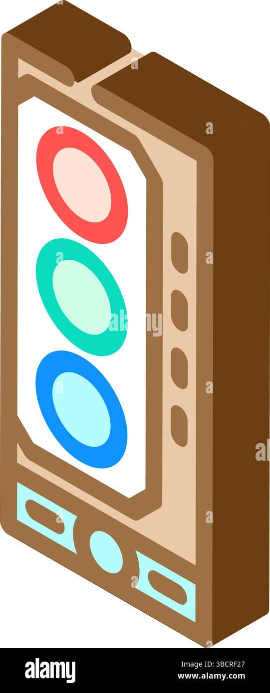 rgb tower gaming pc isometric icon vector illustration Stock Vector ...