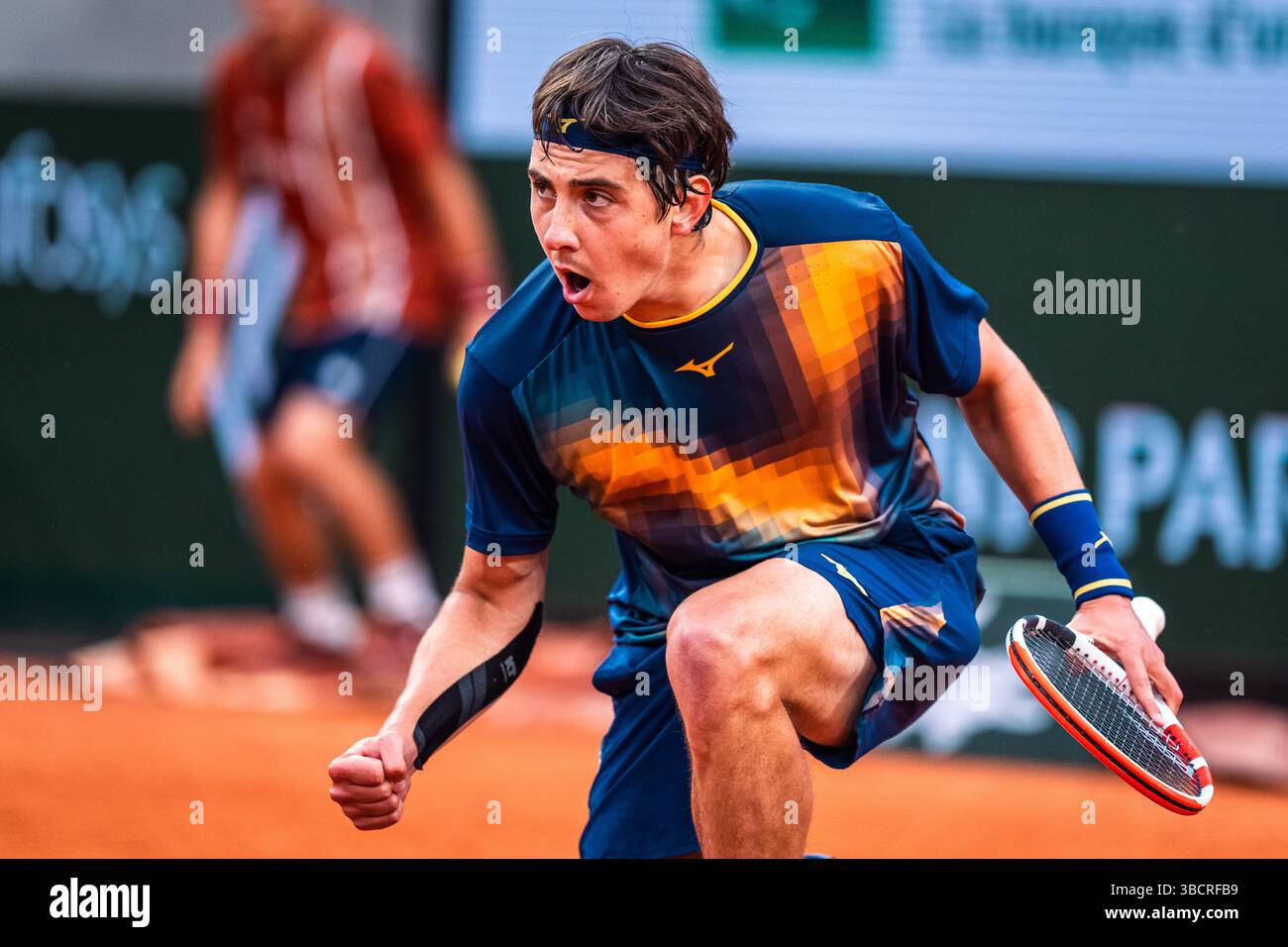 Alexander SHEVCHENKO of Kazakhstan during the qualifying of the Roland-Garros 2025, French Open, Grand Slam tennis tournament on 21 May 2025 at Roland-Garros stadium in Paris, France Stock Photo