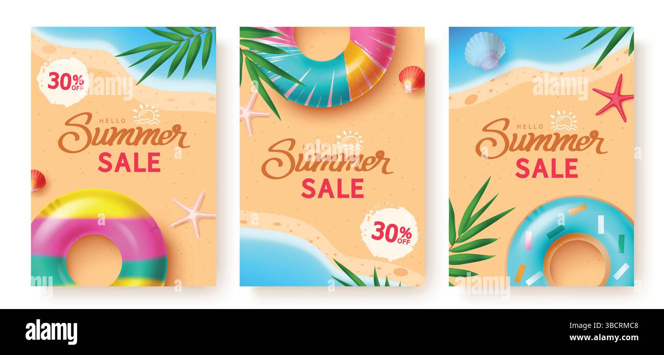 Summer sale on sand beach poster, Summer sale text with colorful ...