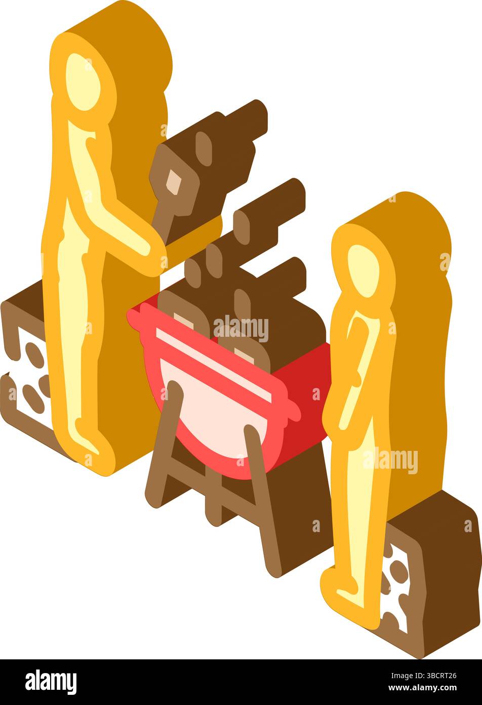 barbecue friends spring isometric icon vector illustration Stock Vector ...
