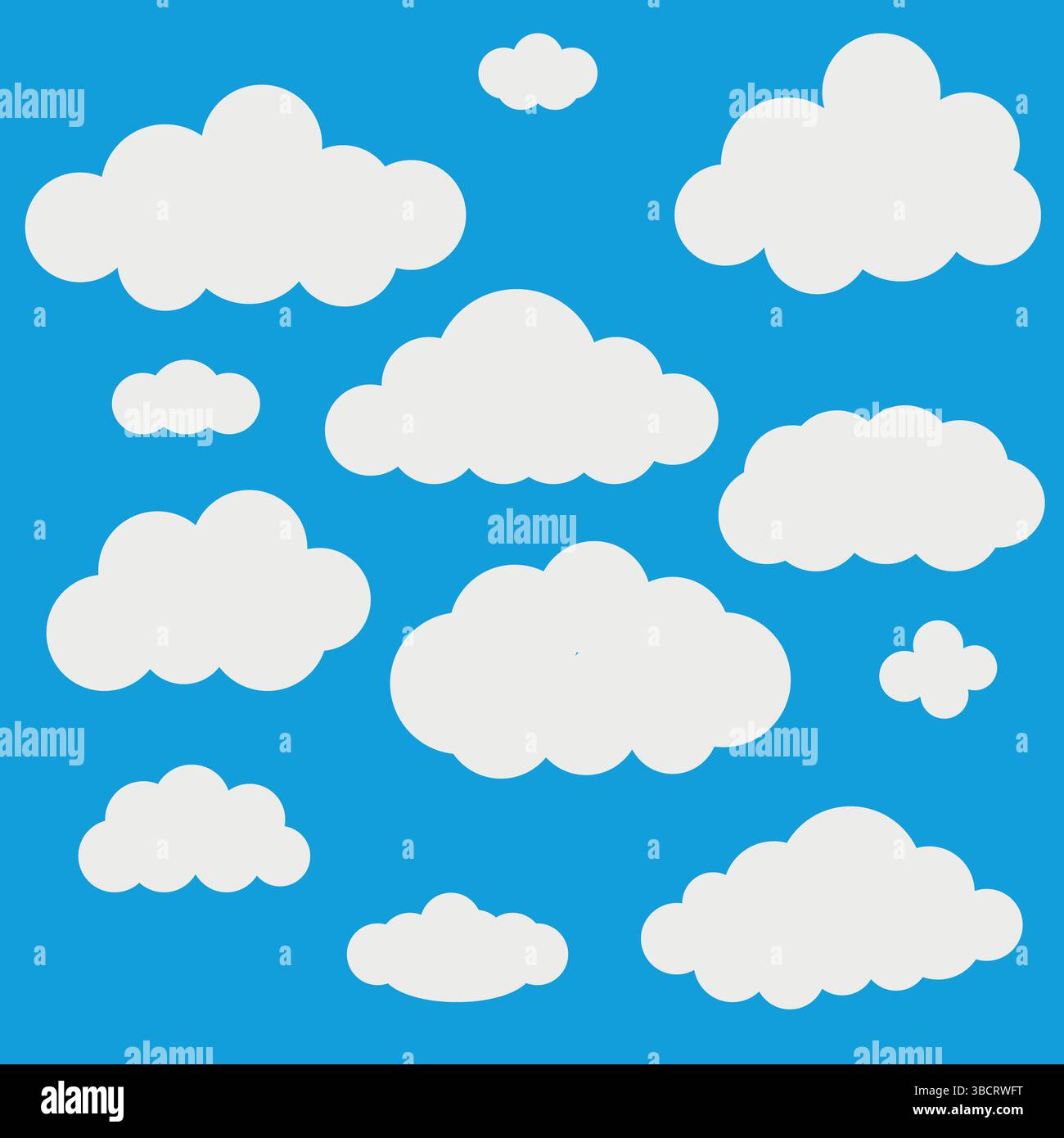 Set of white clouds on a blue background vector illustration Stock ...