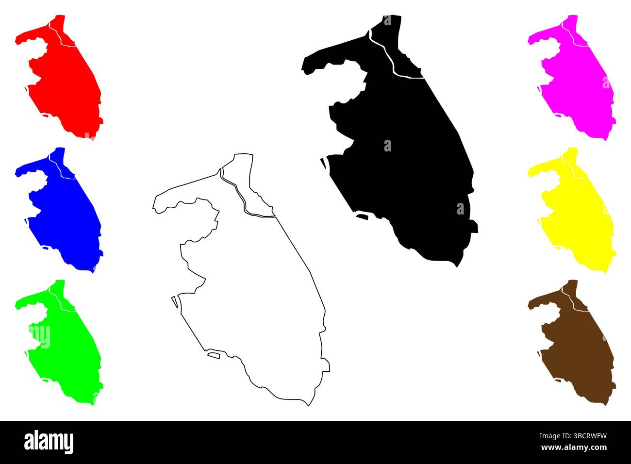 Vapi city (Republic of India, State of Gujarat) map vector illustration ...