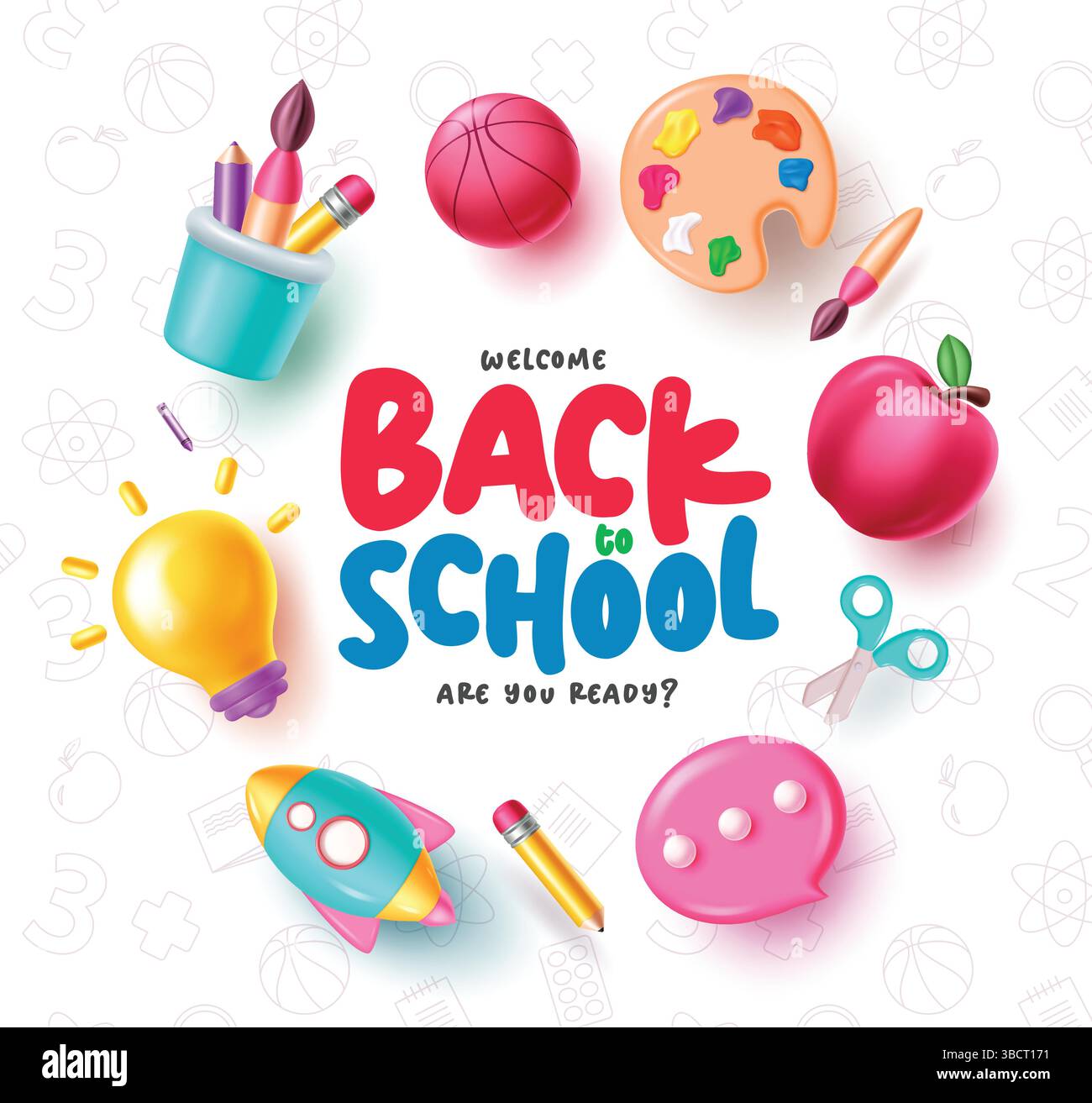 Back to school text vector design. Welcome back to school greeting in ...