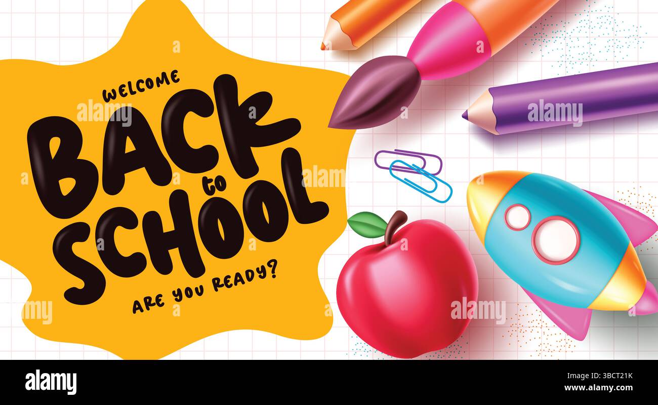 Back to school greeting text clipart banner. School welcome greeting ...