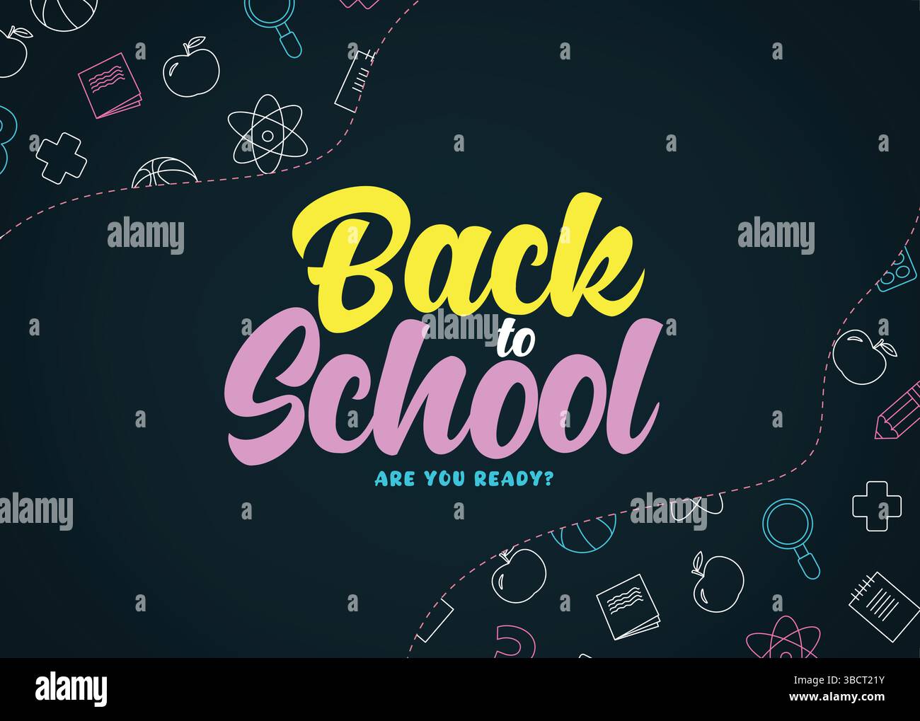 Back to school background editable text effect. Back to school background banner design with back to school pattern Stock Vector