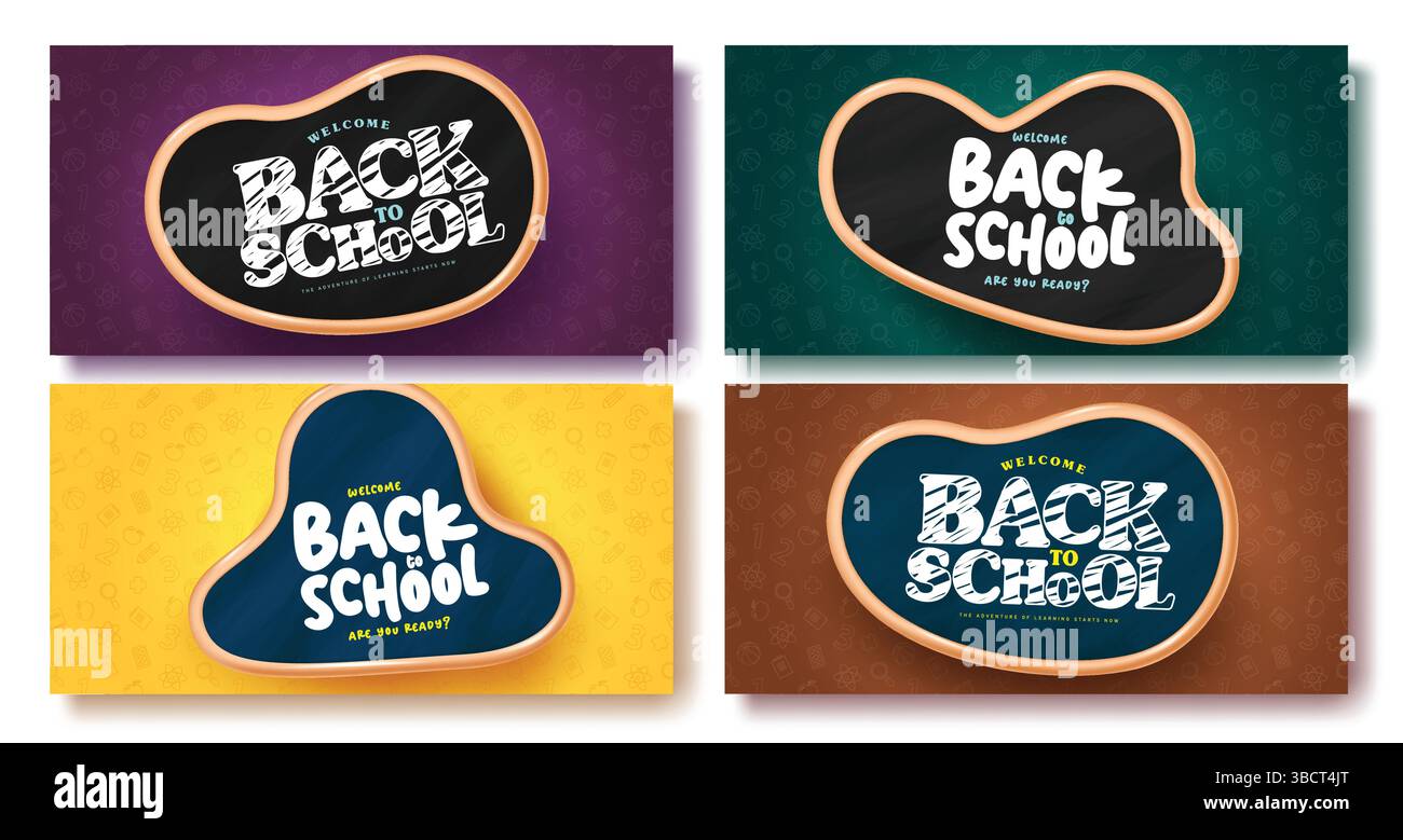 Back to school text vector template banner design. Welcome back to ...