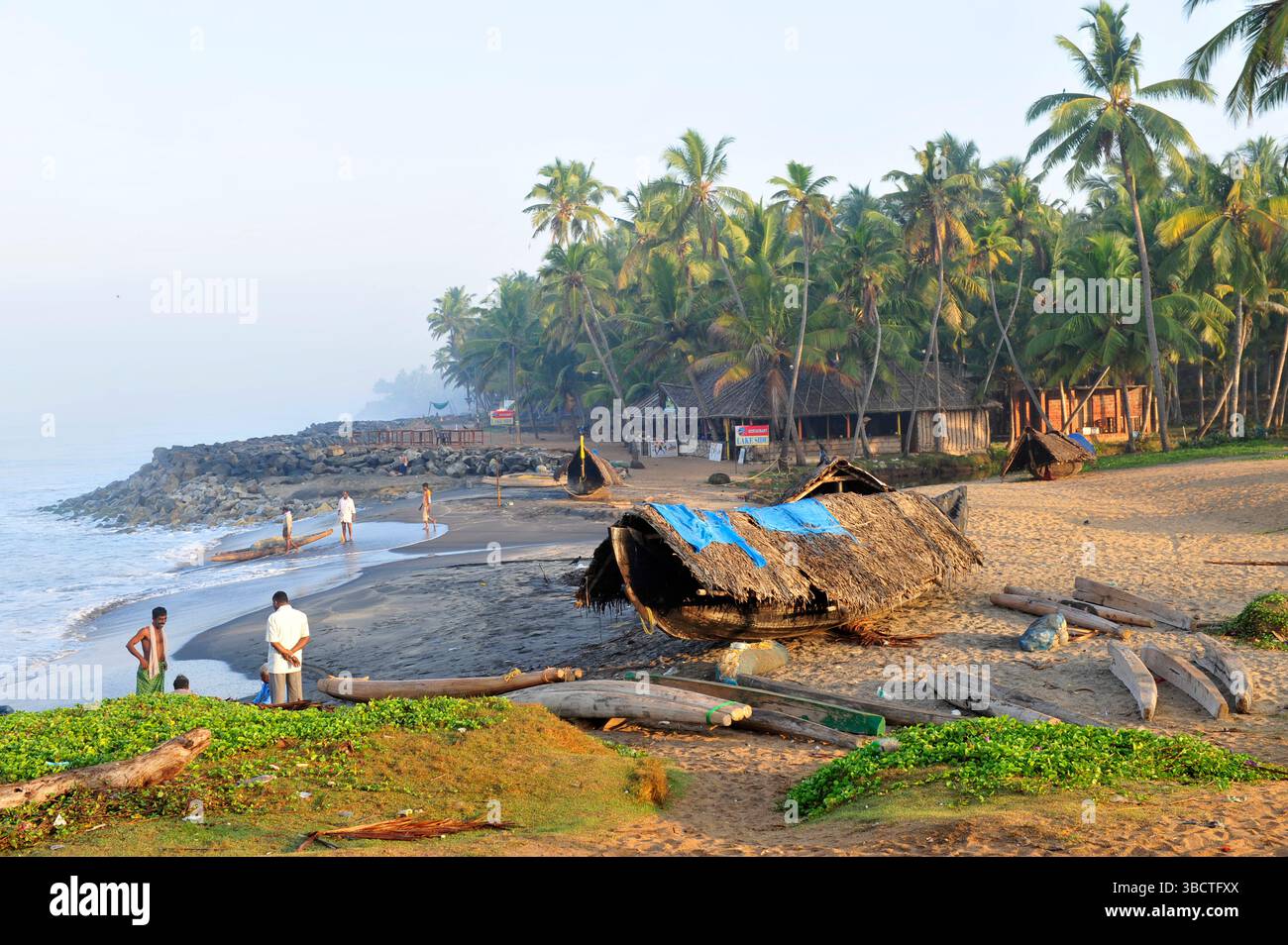 Asie,Inde du Sud,Etat du Kerala,Varkala,la plage/A beach at Varkala in Kerala,South India,Asia Stock Photo