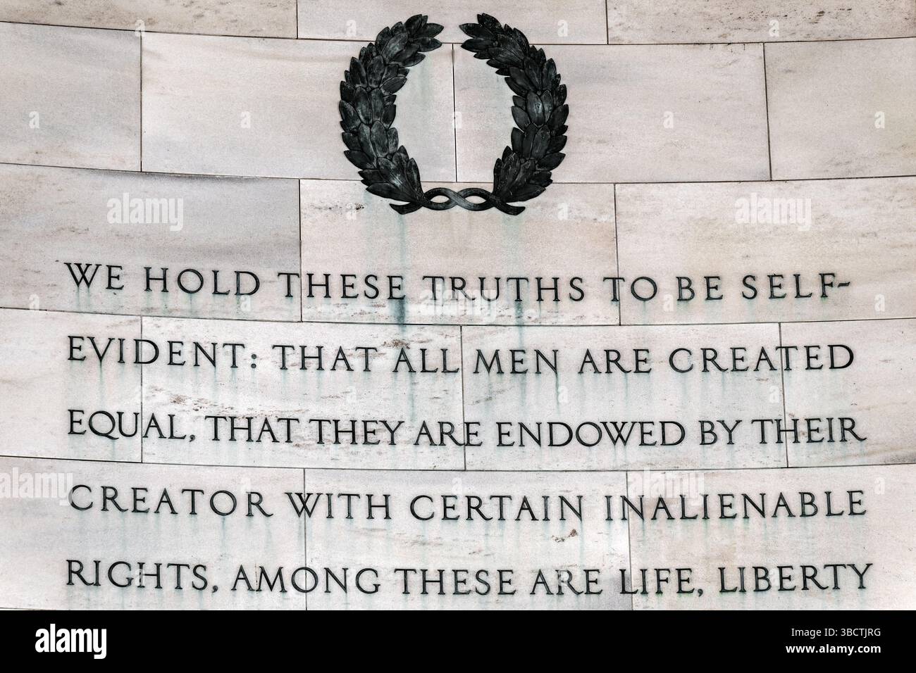 WASHINGTON, DC — The interior wall of the Jefferson Memorial displays ...
