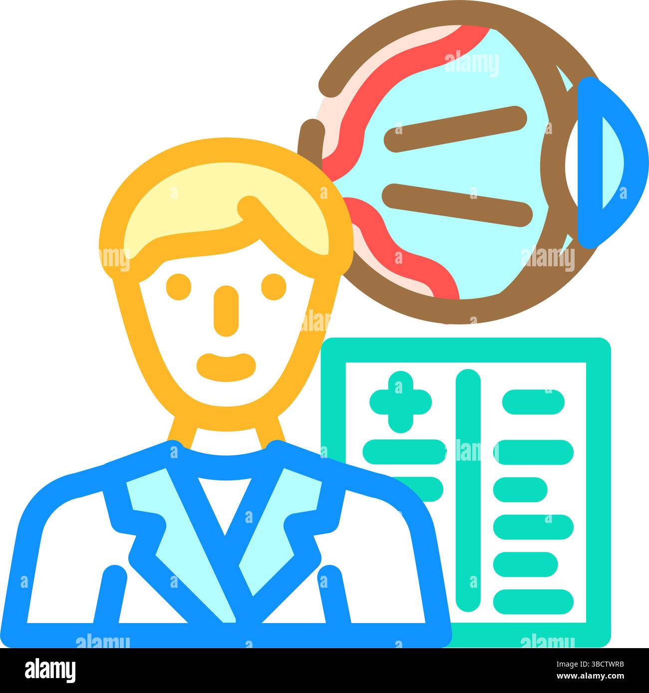 doctor optometry vision eye color icon vector illustration Stock Vector ...