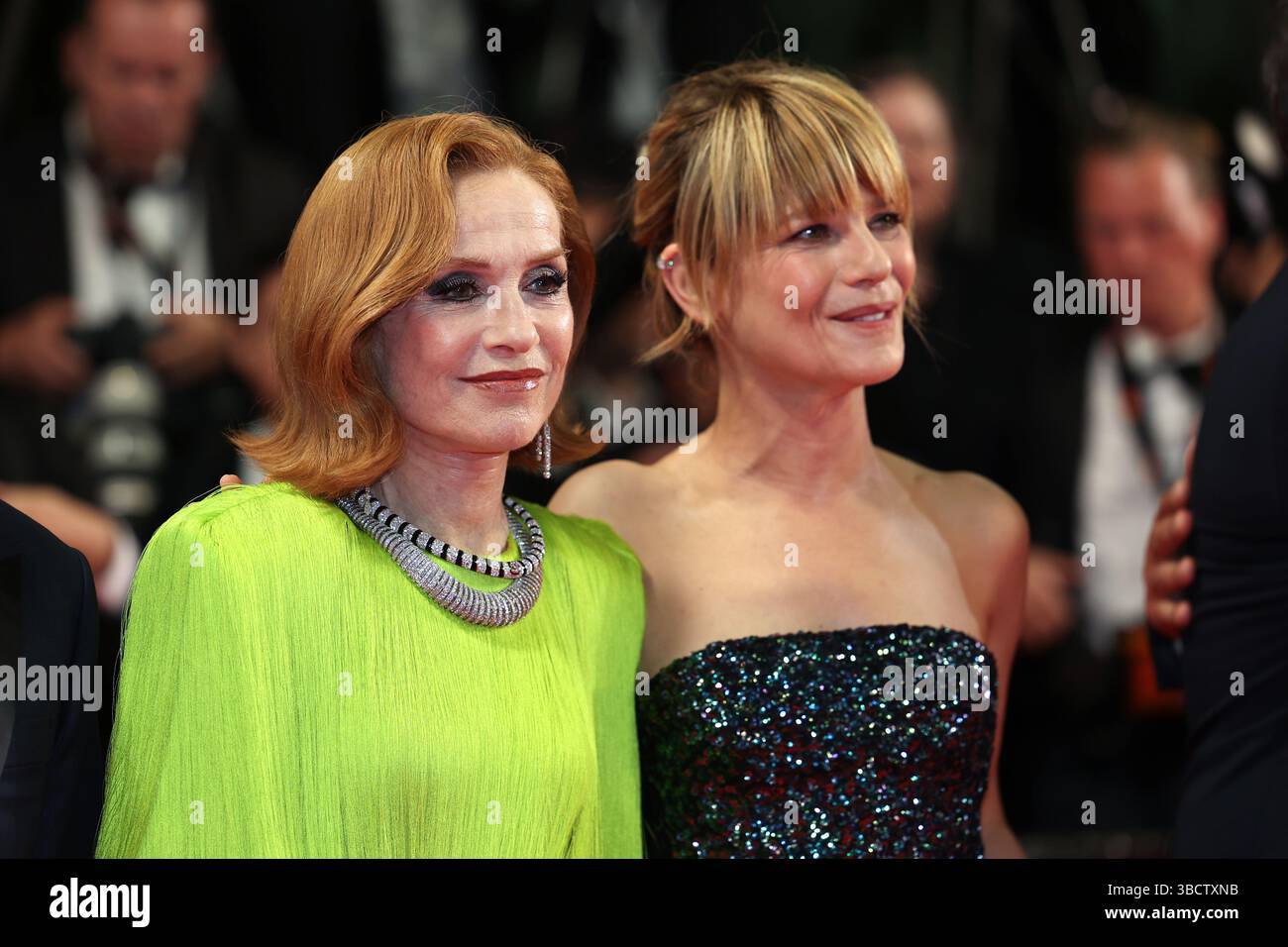 Isabelle Huppert and Marina Fois attend the