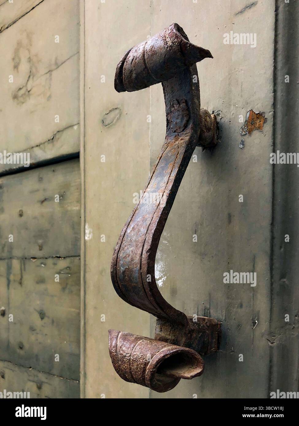 Close up an old door handle Stock Photo
