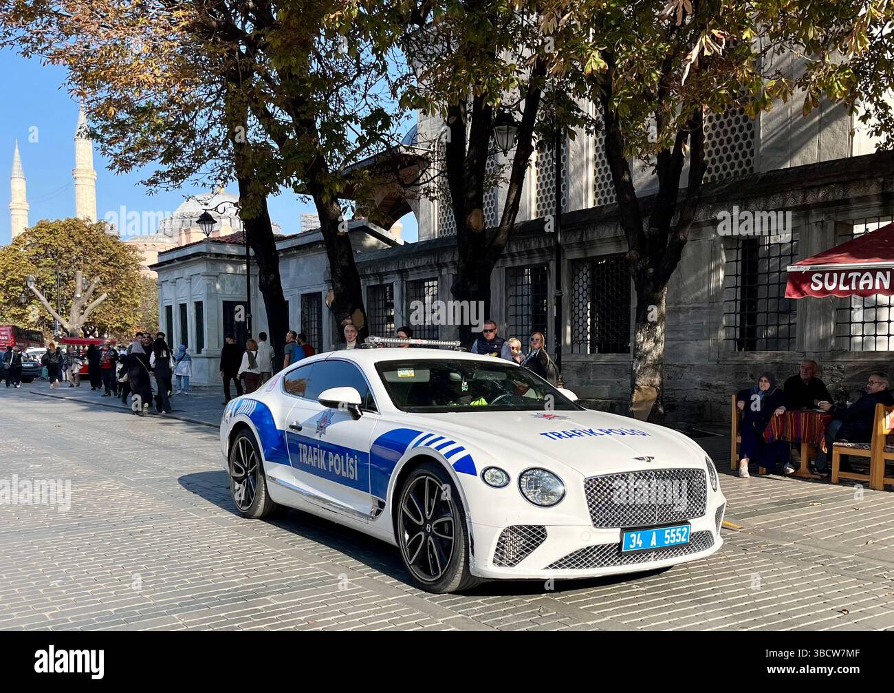 Bentley police car, Istanbul, Turkey - Smartphone Captured Stock Image