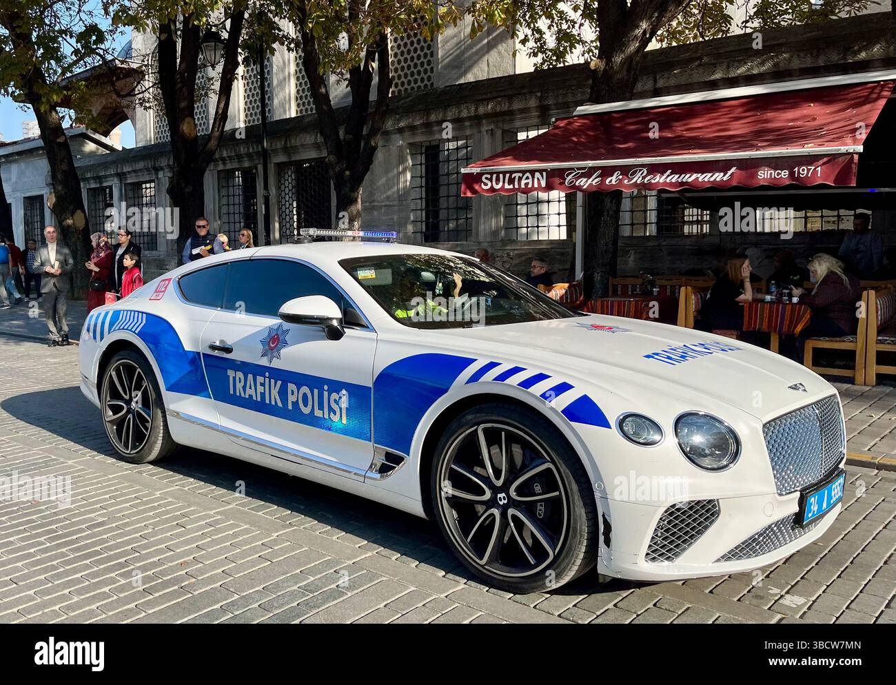 Bentley police car, Istanbul, Turkey - Smartphone Captured Stock Image