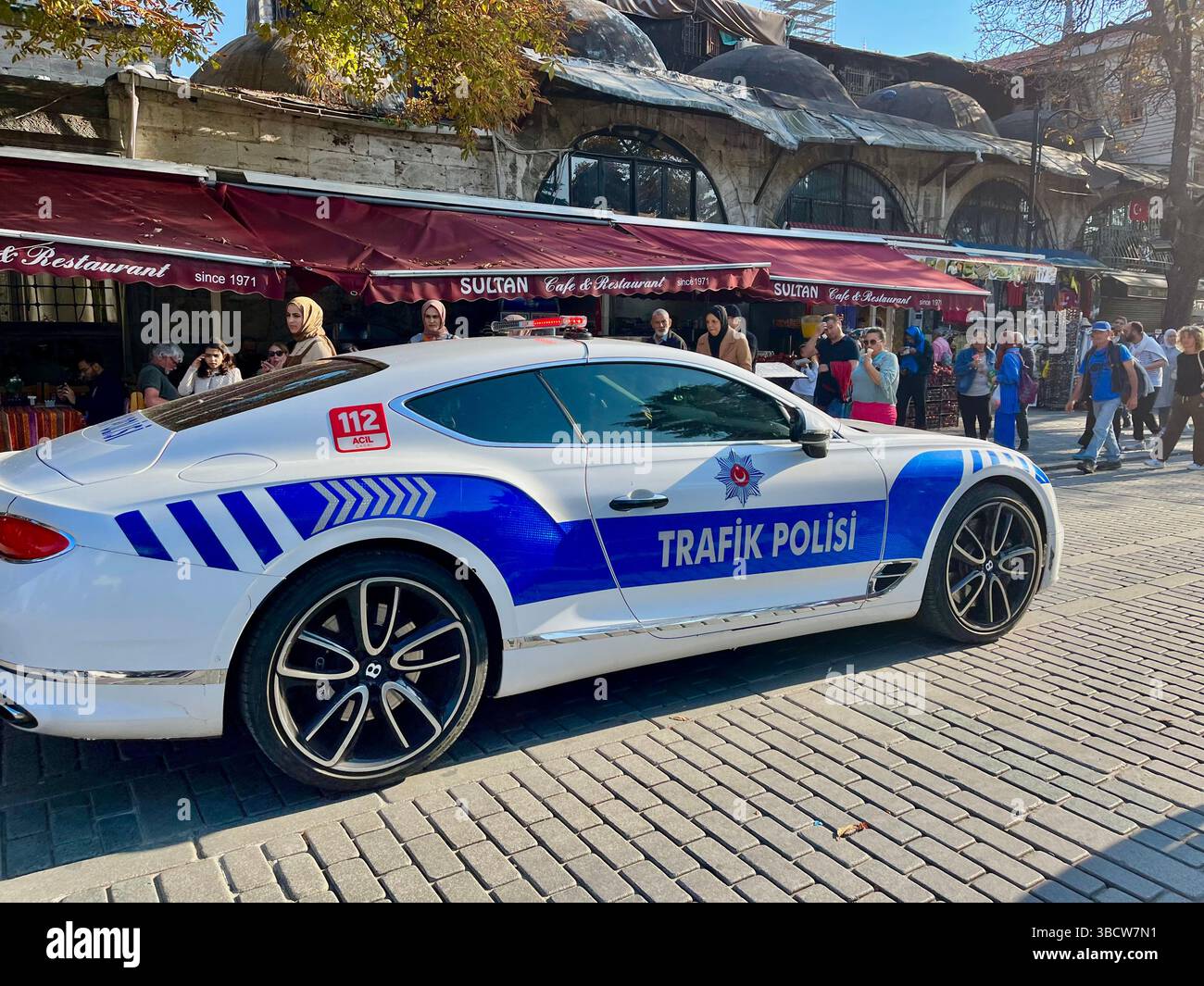 Bentley police car, Istanbul, Turkey - Smartphone Captured Stock Image