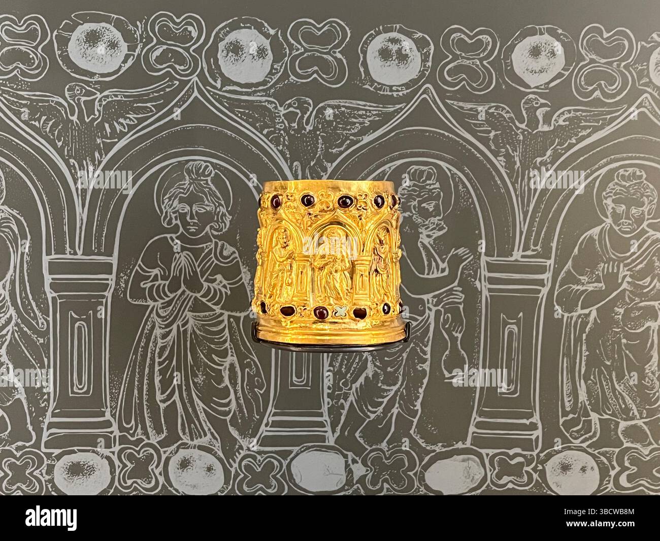The Bimaran gold reliquary casket, British Museum, UK - Smartphone Captured Stock Image