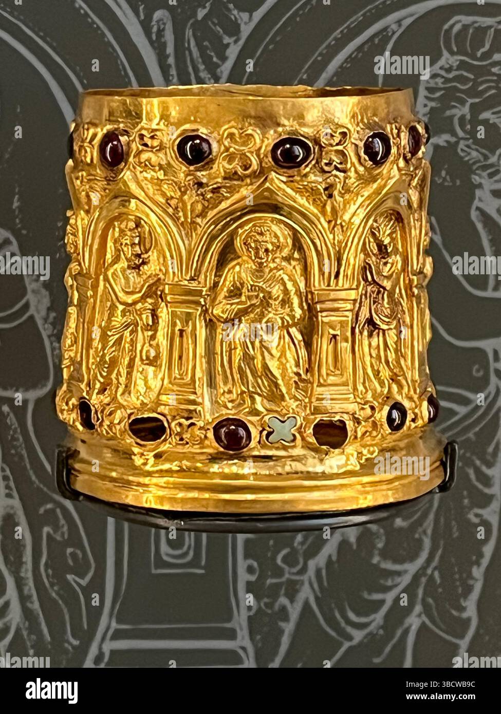 The Bimaran gold reliquary casket, British Museum, UK - Smartphone Captured Stock Image