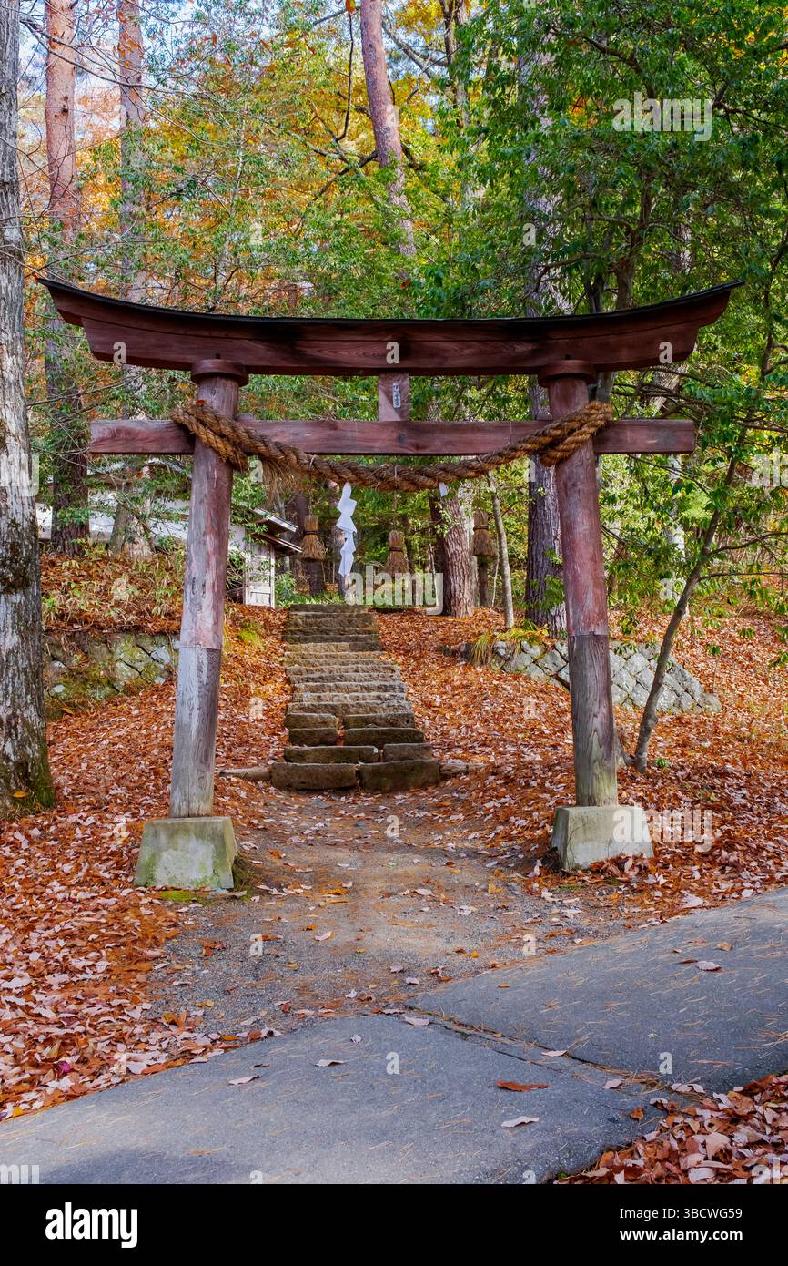 Torii gate, Hida No Sato, Hida Folk Village, Takayama, Japan Stock Photo